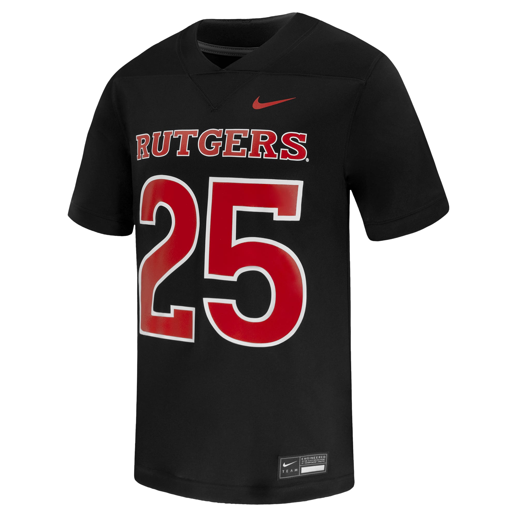#25 Rutgers Scarlet Knights Jersey Black - front view