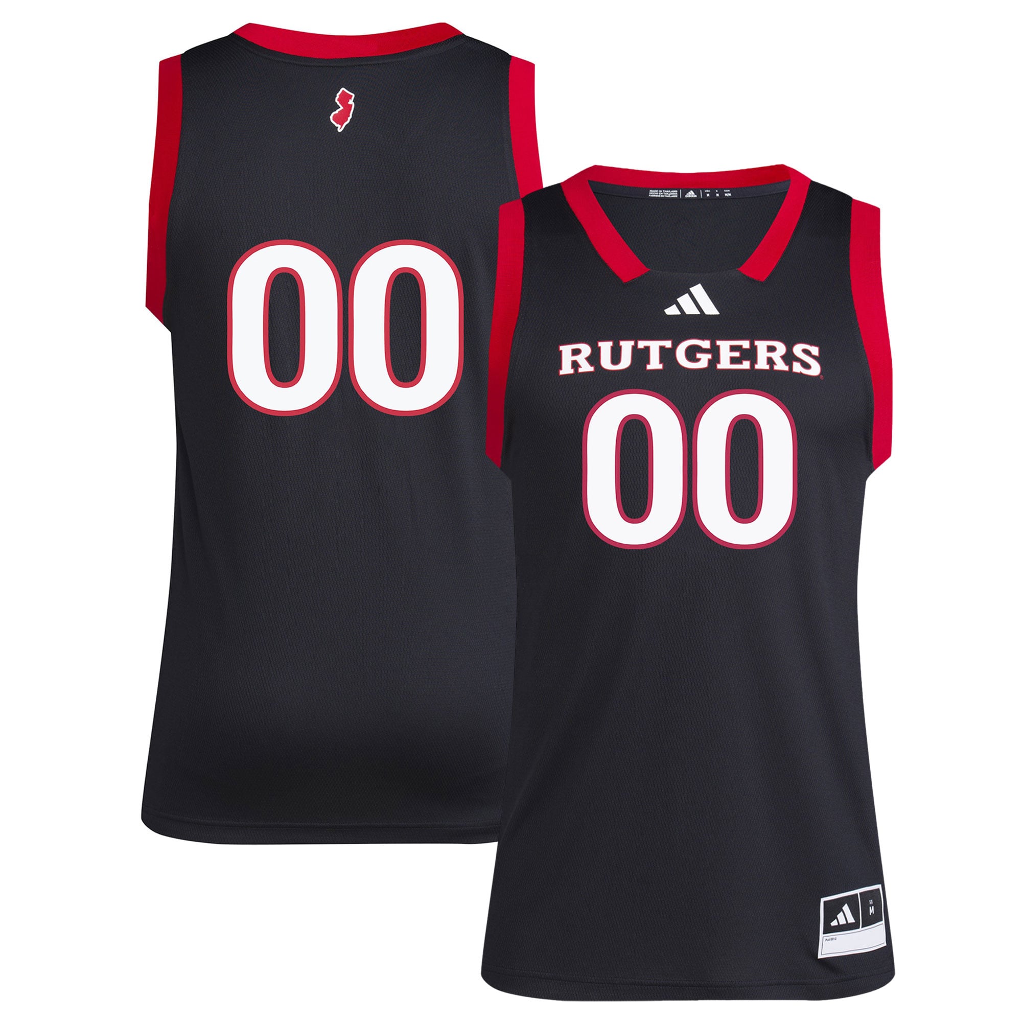 #1 Rutgers Scarlet Knights Jersey Black - front and back view