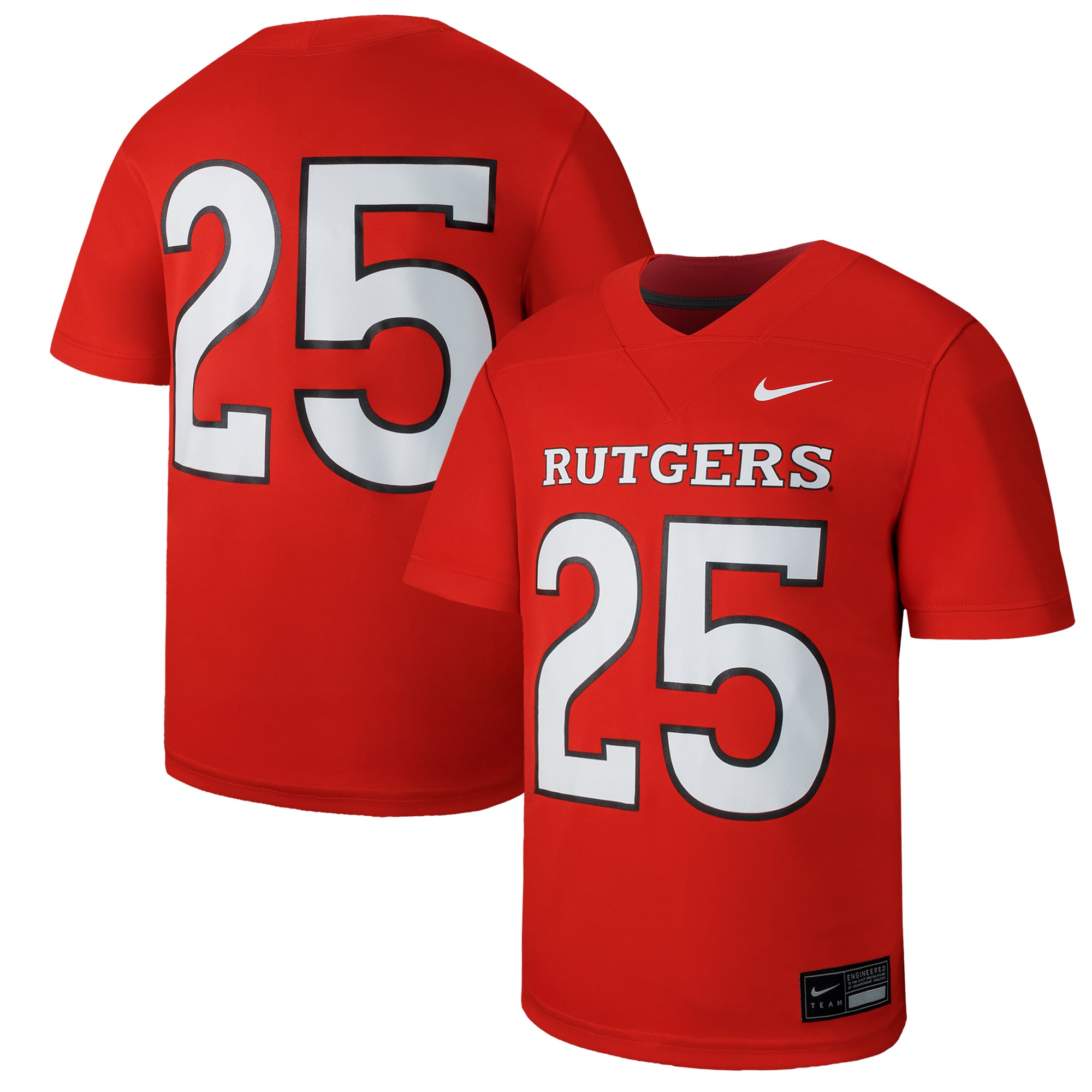 #1 Rutgers Scarlet Knights Youth Jersey Scarlet - front and back view