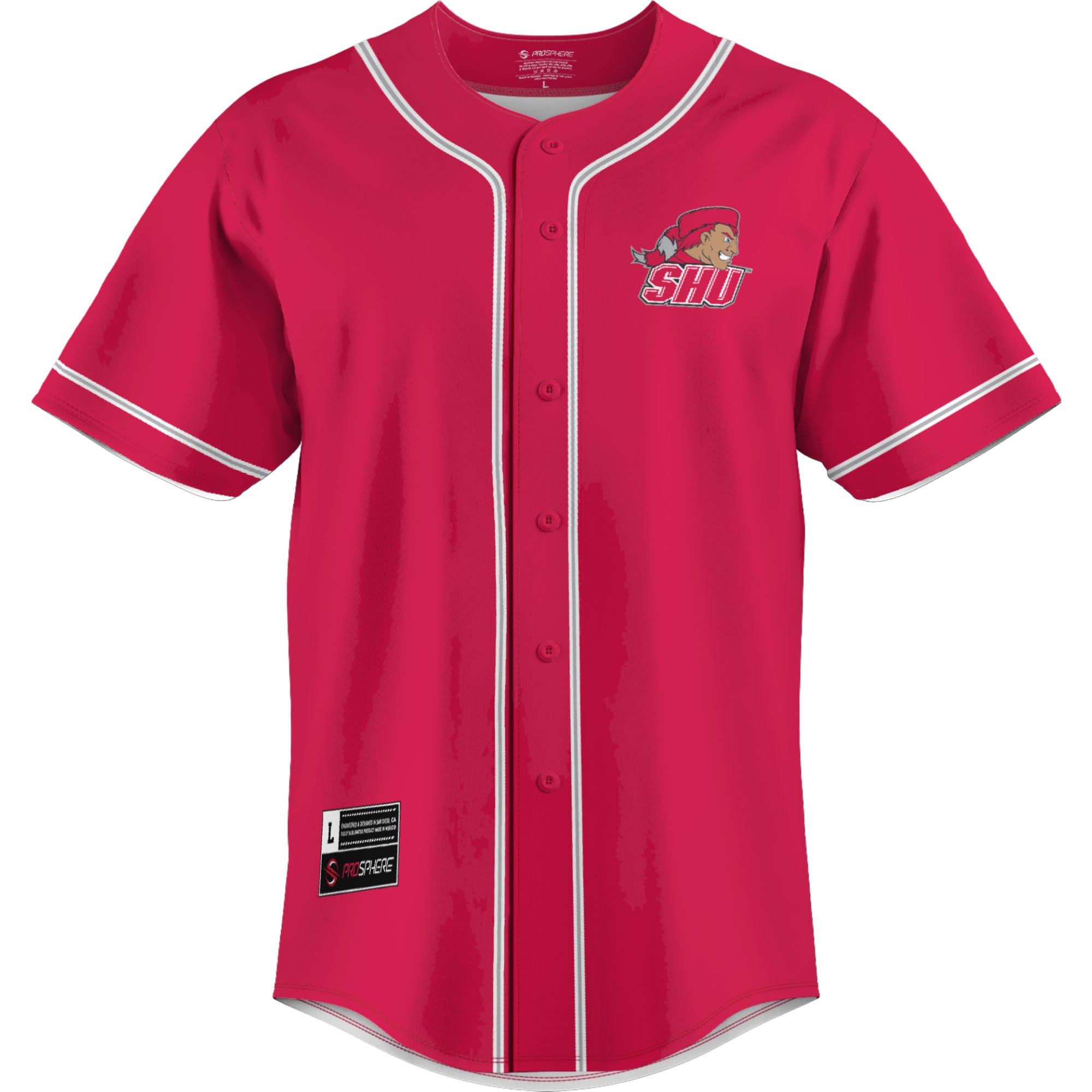 Sacred Heart Pioneers Lightweight Baseball Jersey Red - front view