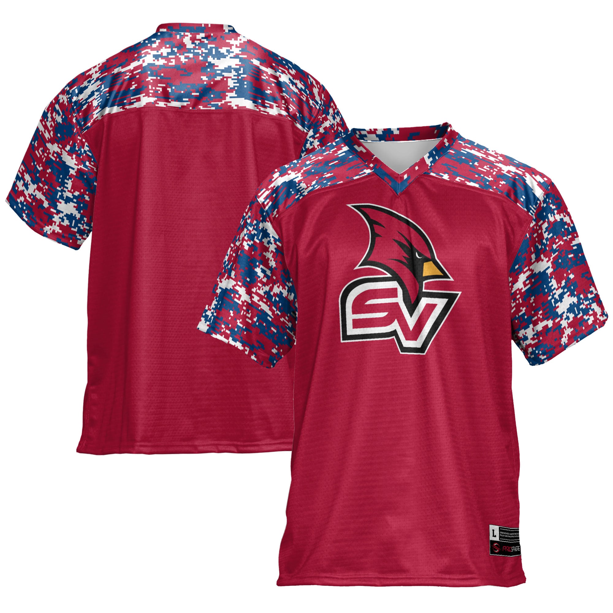 Saginaw Valley State Cardinals Football Jersey Red - front and back view