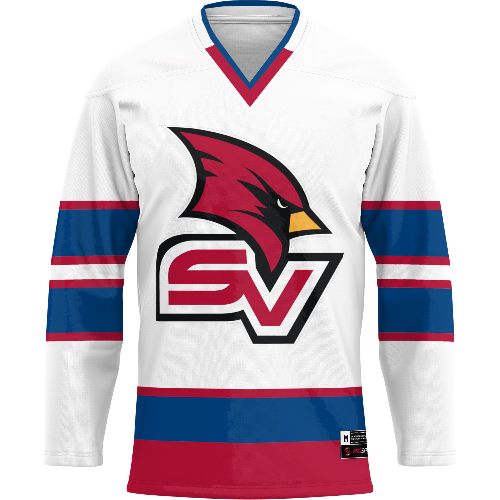 Saginaw Valley State Cardinals Hockey Jersey White - front view