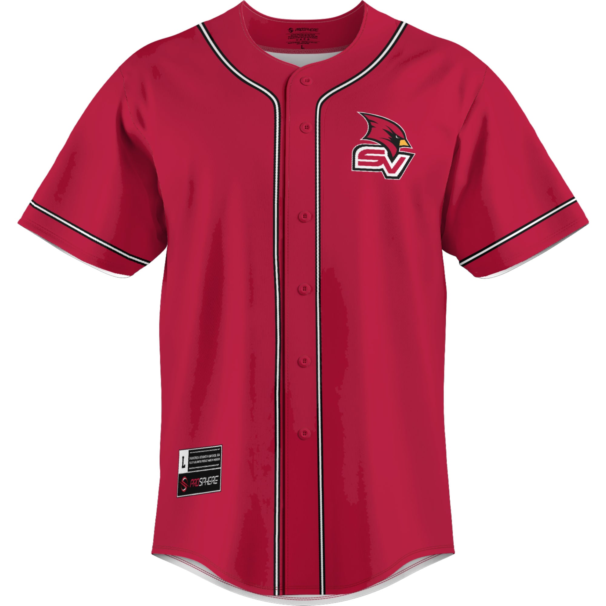 Saginaw Valley State Cardinals Lightweight Baseball Jersey Red - front view