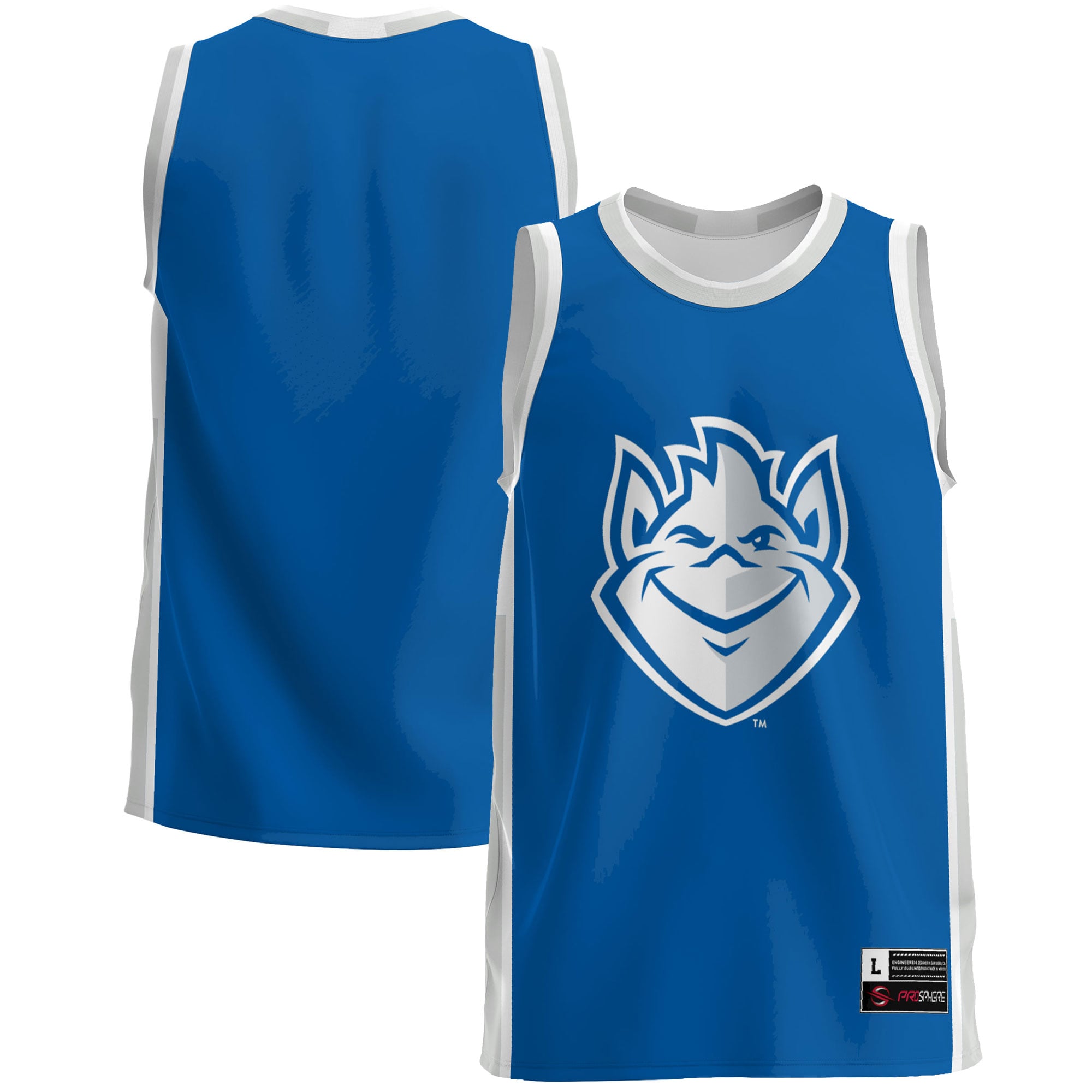 Saint Louis Billikens Lightweight Basketball Jersey Blue - front and back view