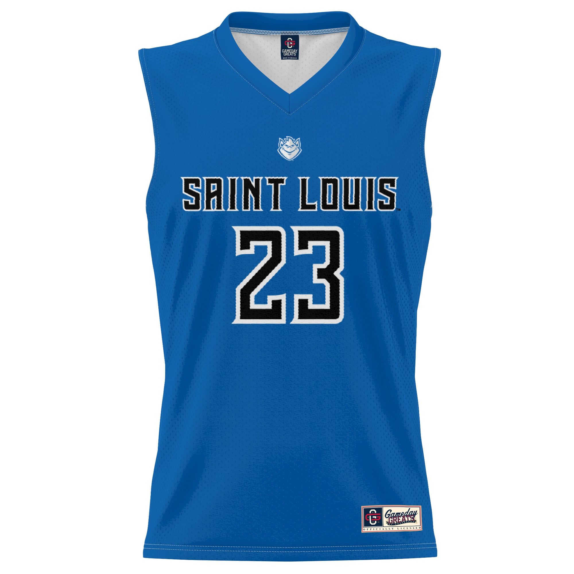 #23 Saint Louis Billikens Unisex Lightweight Basketball Jersey Blue - front view