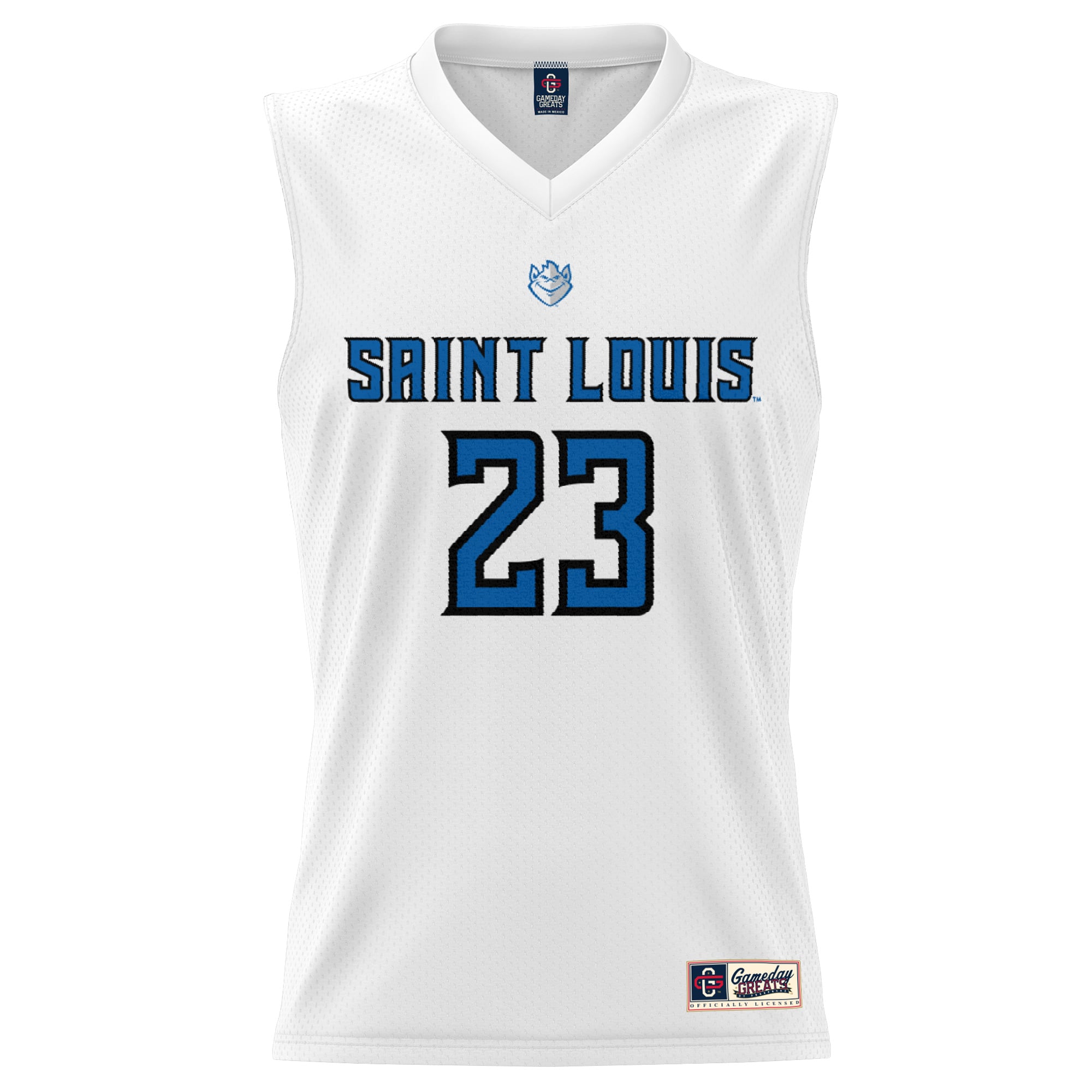 #23 Saint Louis Billikens Unisex Lightweight Basketball Jersey White - front view