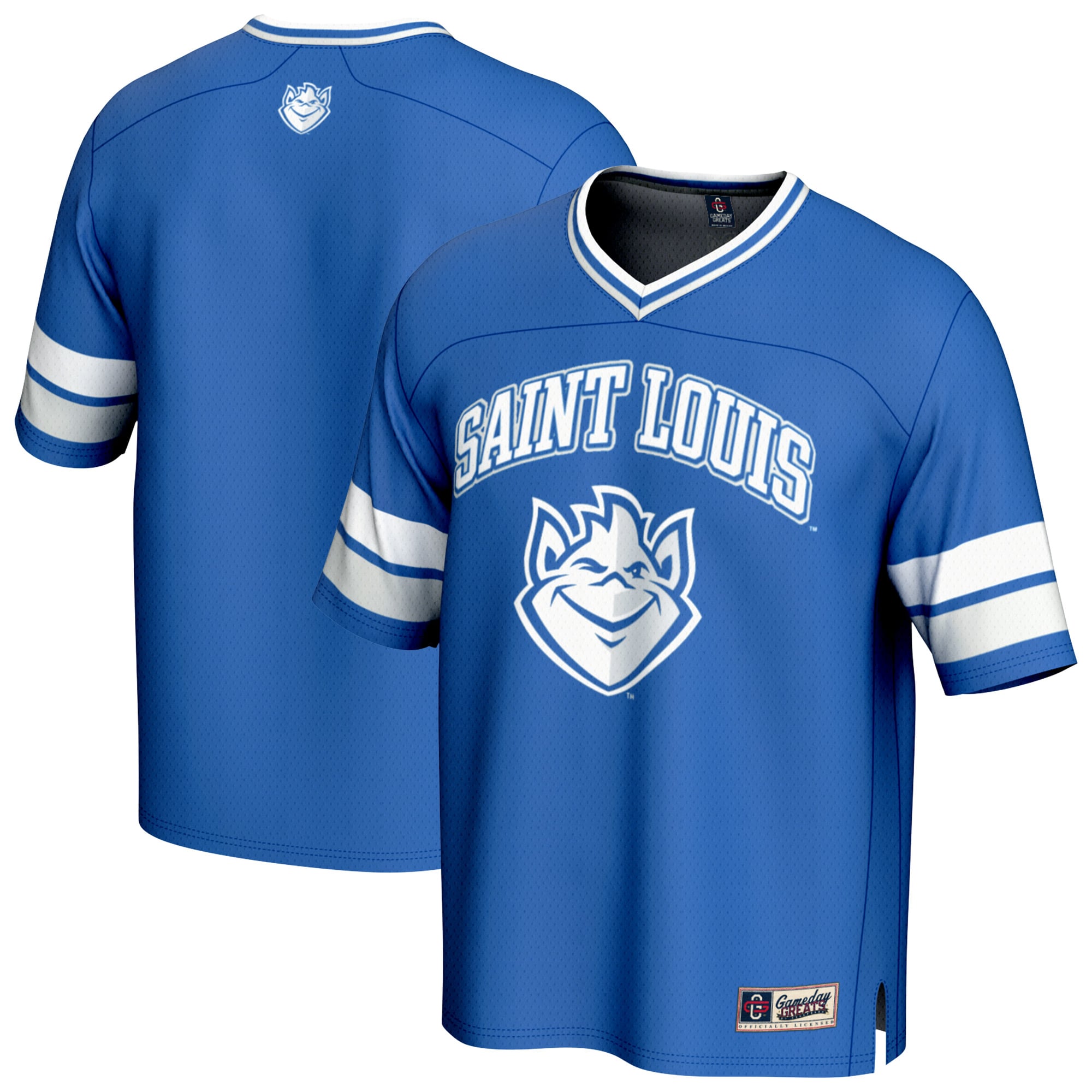 Saint Louis Billikens Unisex Spirit Football Jersey Blue - front and back view
