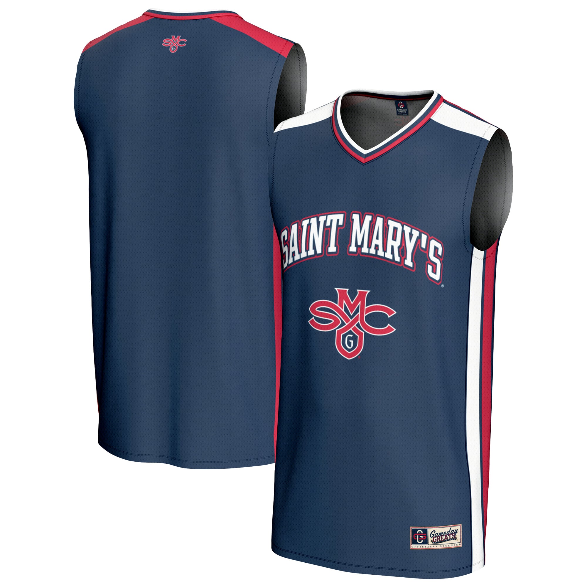 Saint Mary's Gaels Unisex Spirit Basketball Jersey Navy - front and back view