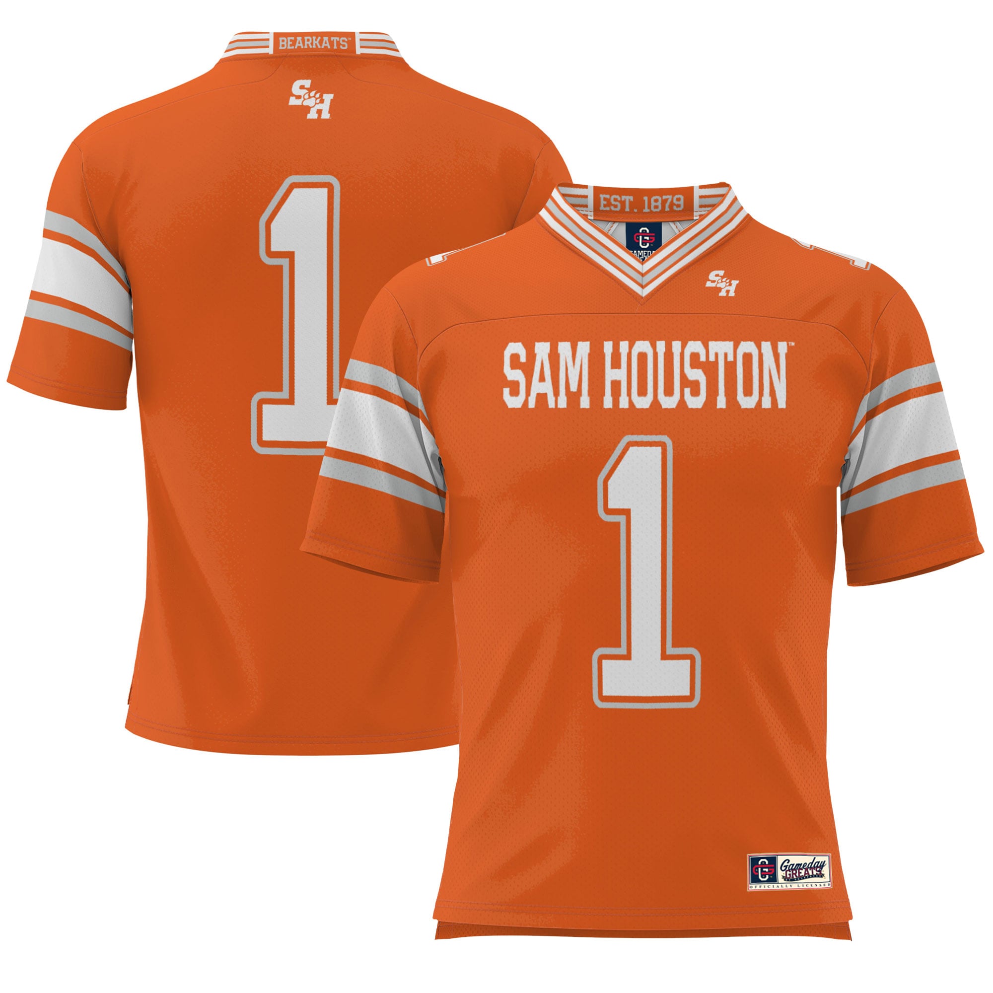 #1 Sam Houston State Bearkats Youth Endzone Football Jersey Orange - front view