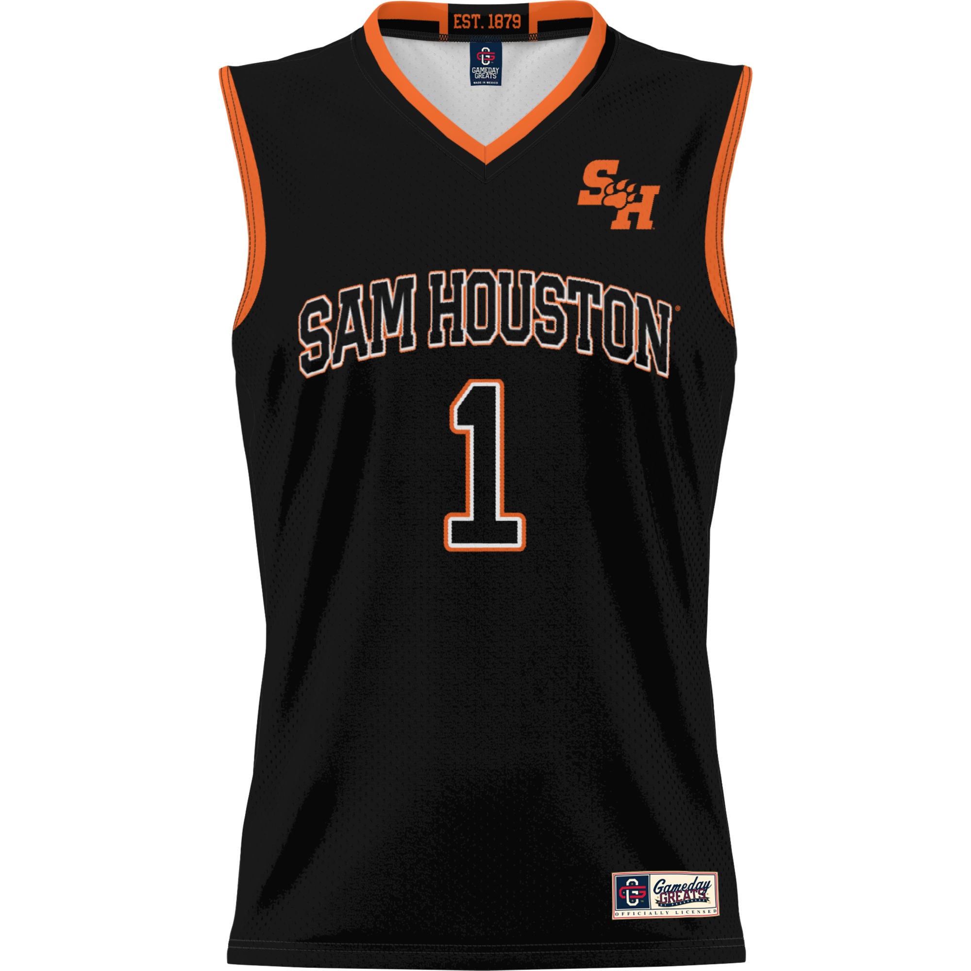 #1 Sam Houston State Bearkats Youth Lightweight Basketball Jersey Black - front view