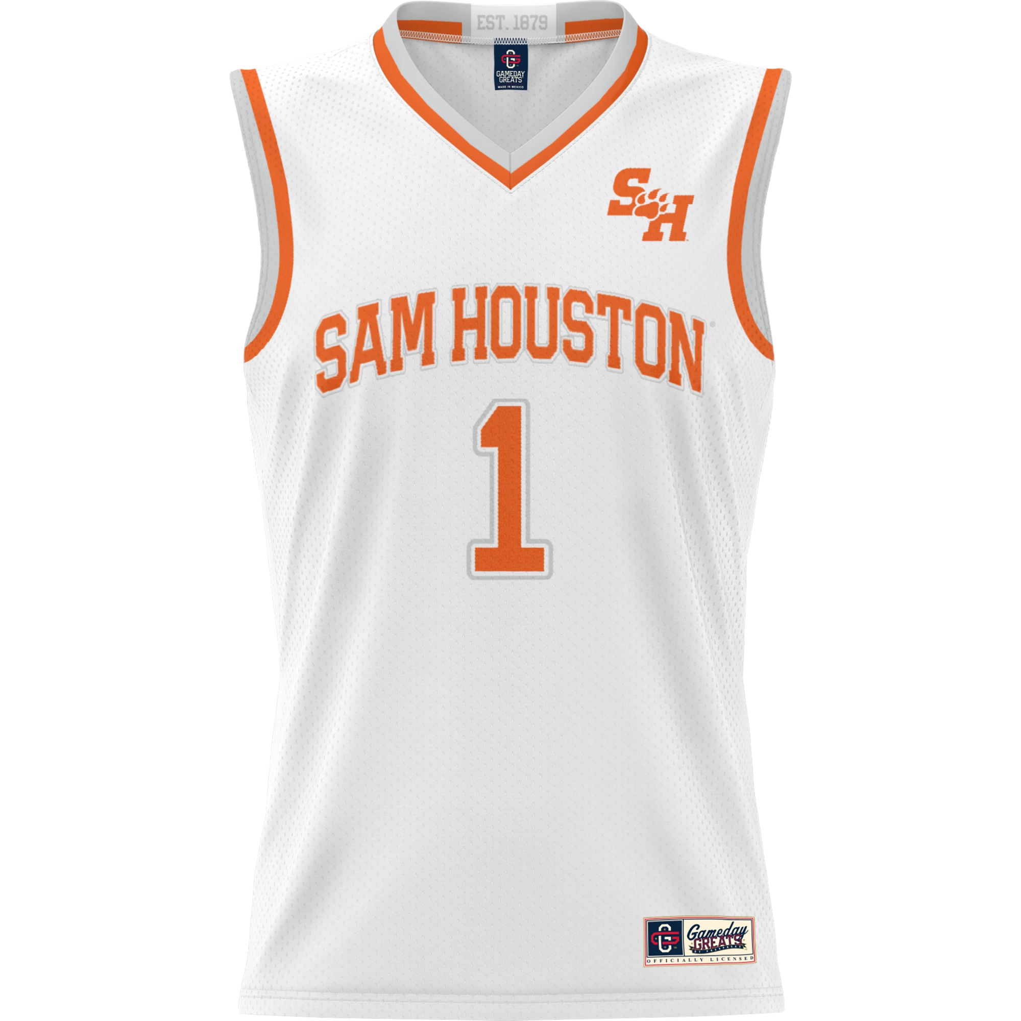 #1 Sam Houston State Bearkats Lightweight Basketball Jersey White - front view