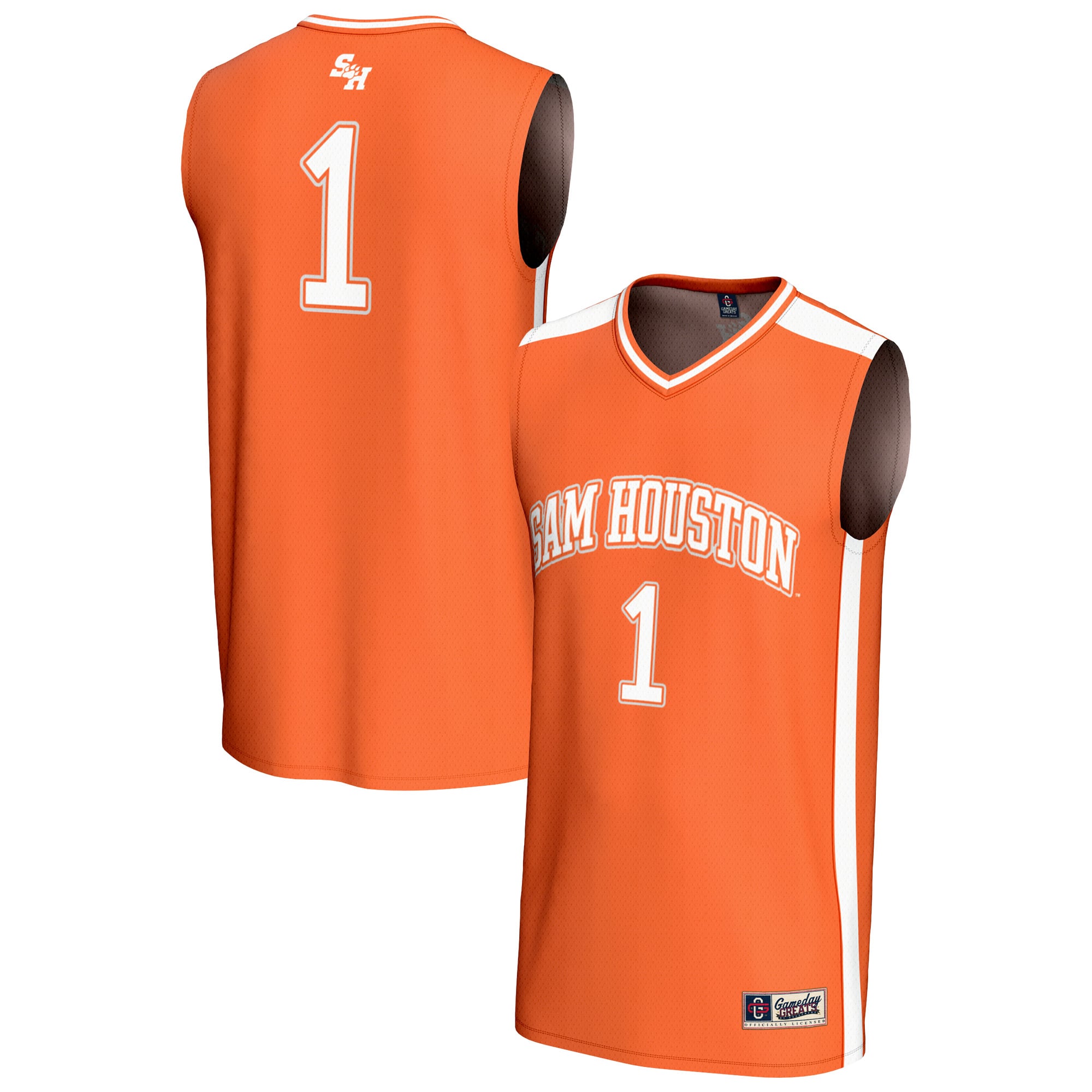 #1 Sam Houston State Bearkats Unisex Lightweight Collegiate Basketball - front and back view