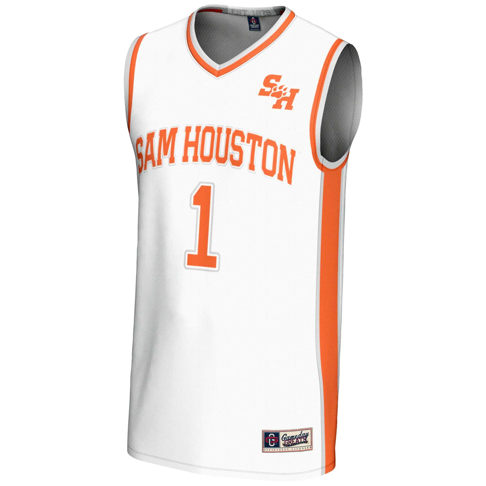 #1 Sam Houston State Bearkats Youth Lightweight Basketball Jersey White - front view