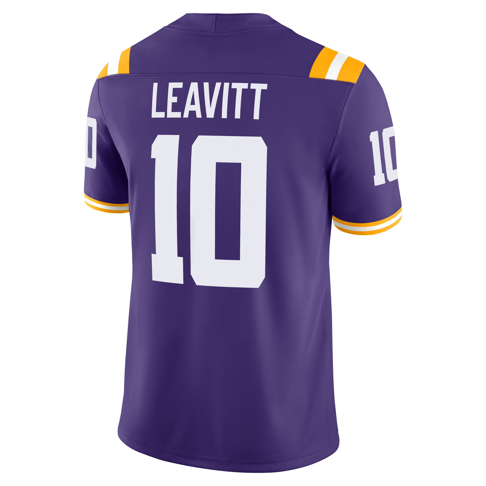 Sam Leavitt LSU Tigers Home Jersey Purple - back view