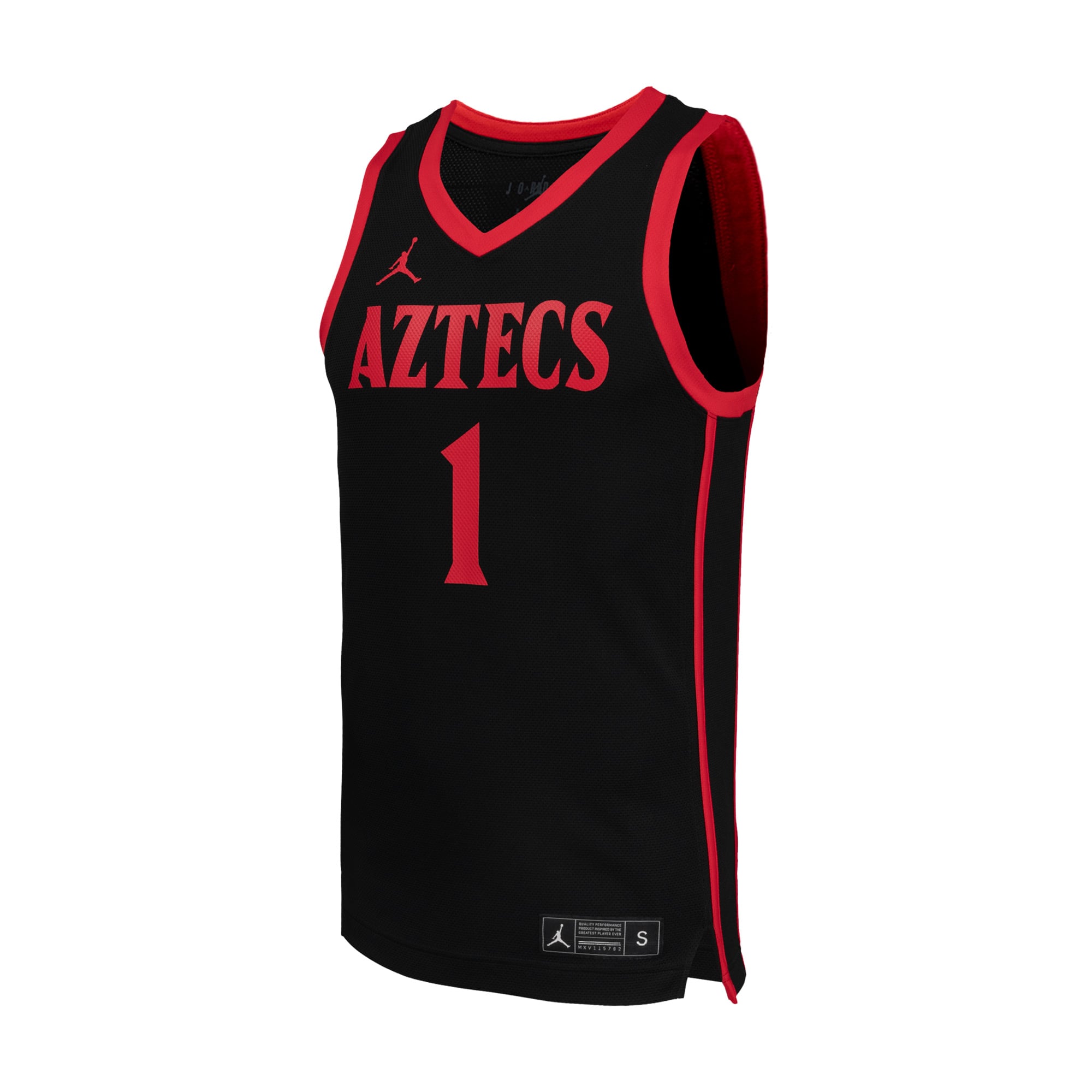 #1 San Diego State Aztecs Basketball Jersey Black - front view