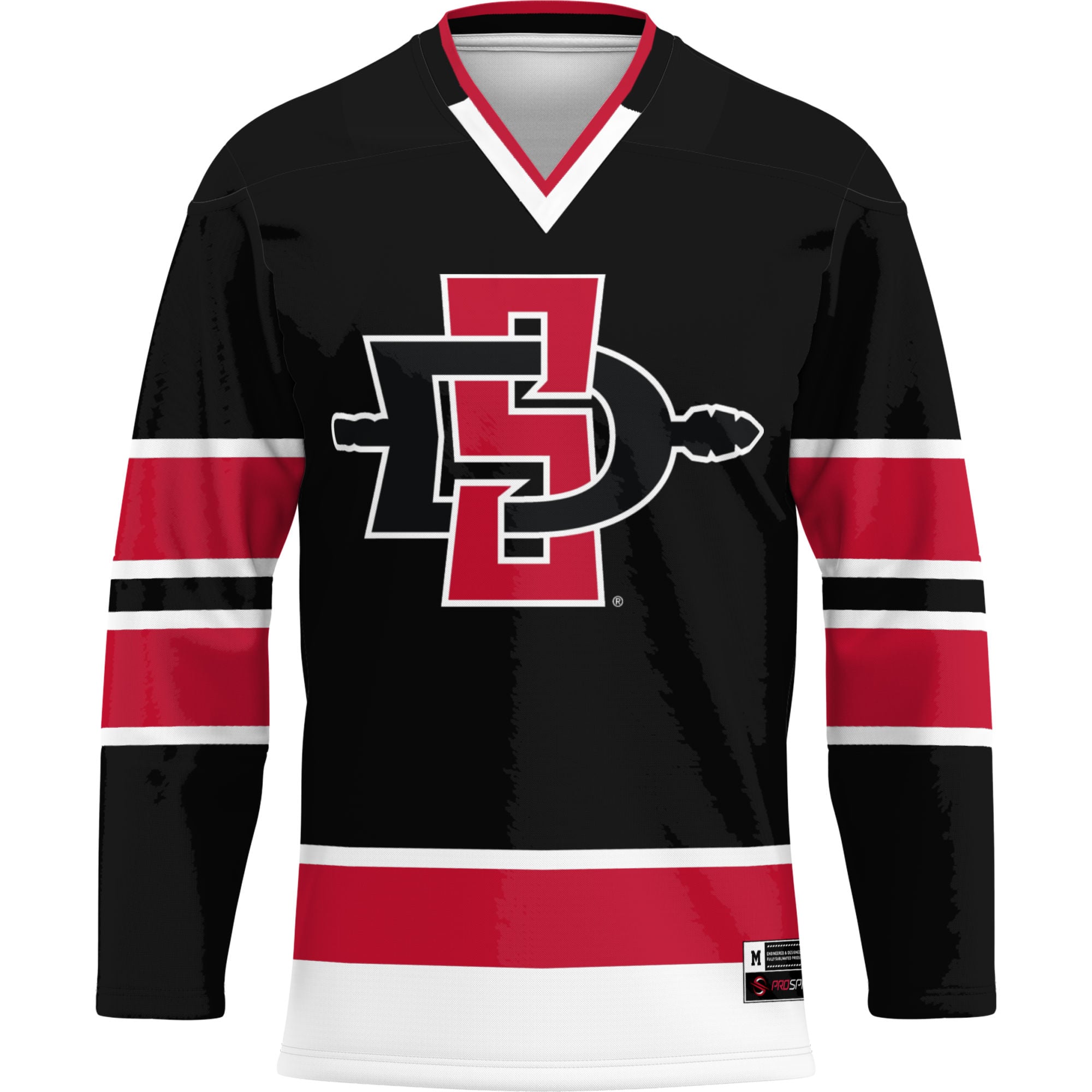 San Diego State Aztecs Hockey Jersey Black - front view
