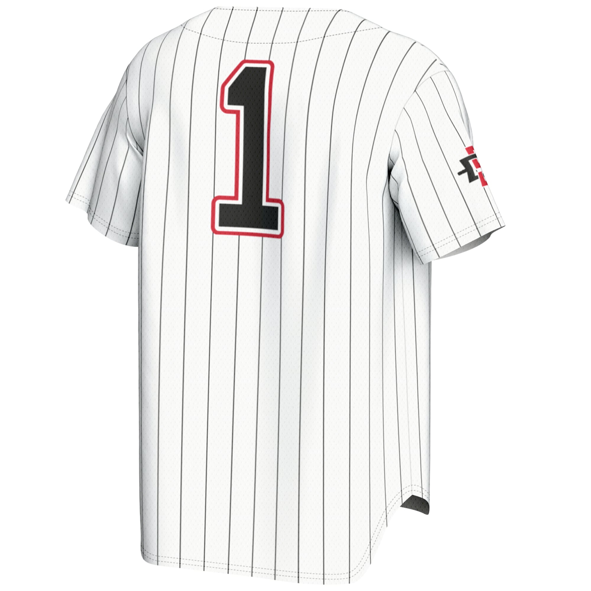 #1 San Diego State Aztecs Lightweight Baseball Fashion Jersey White - back view