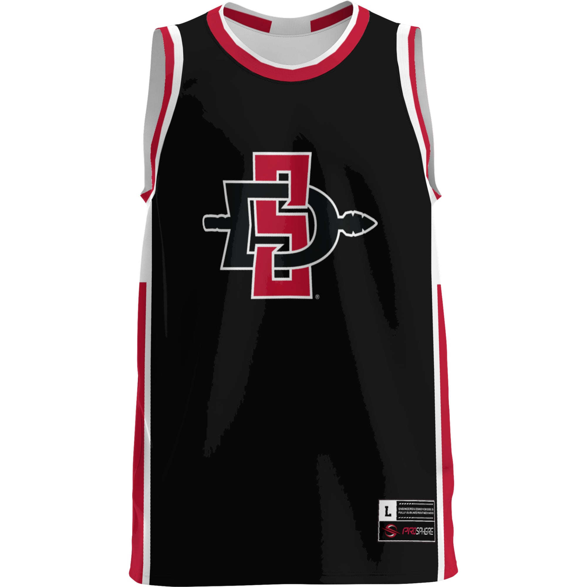 San Diego State Aztecs Lightweight Basketball Jersey Black - front view