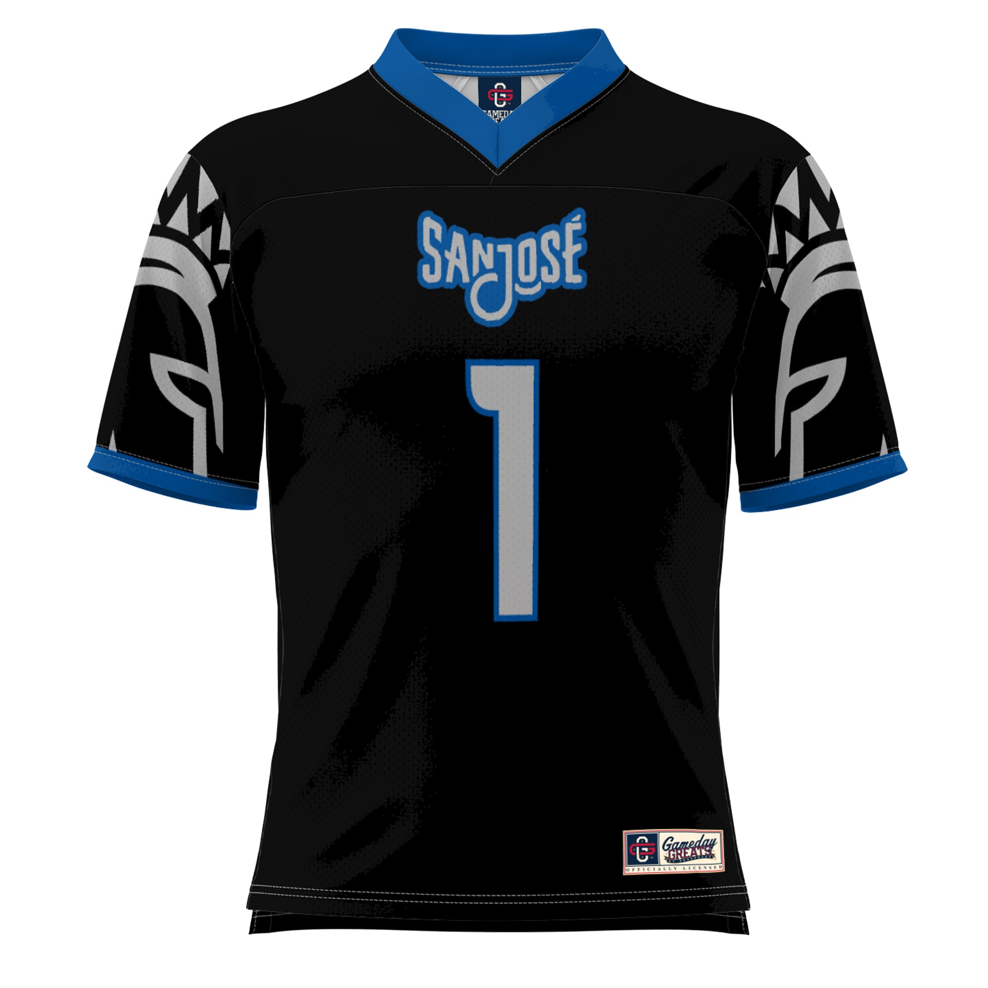 #1 San Jose State Spartans Football Jersey Black - front view