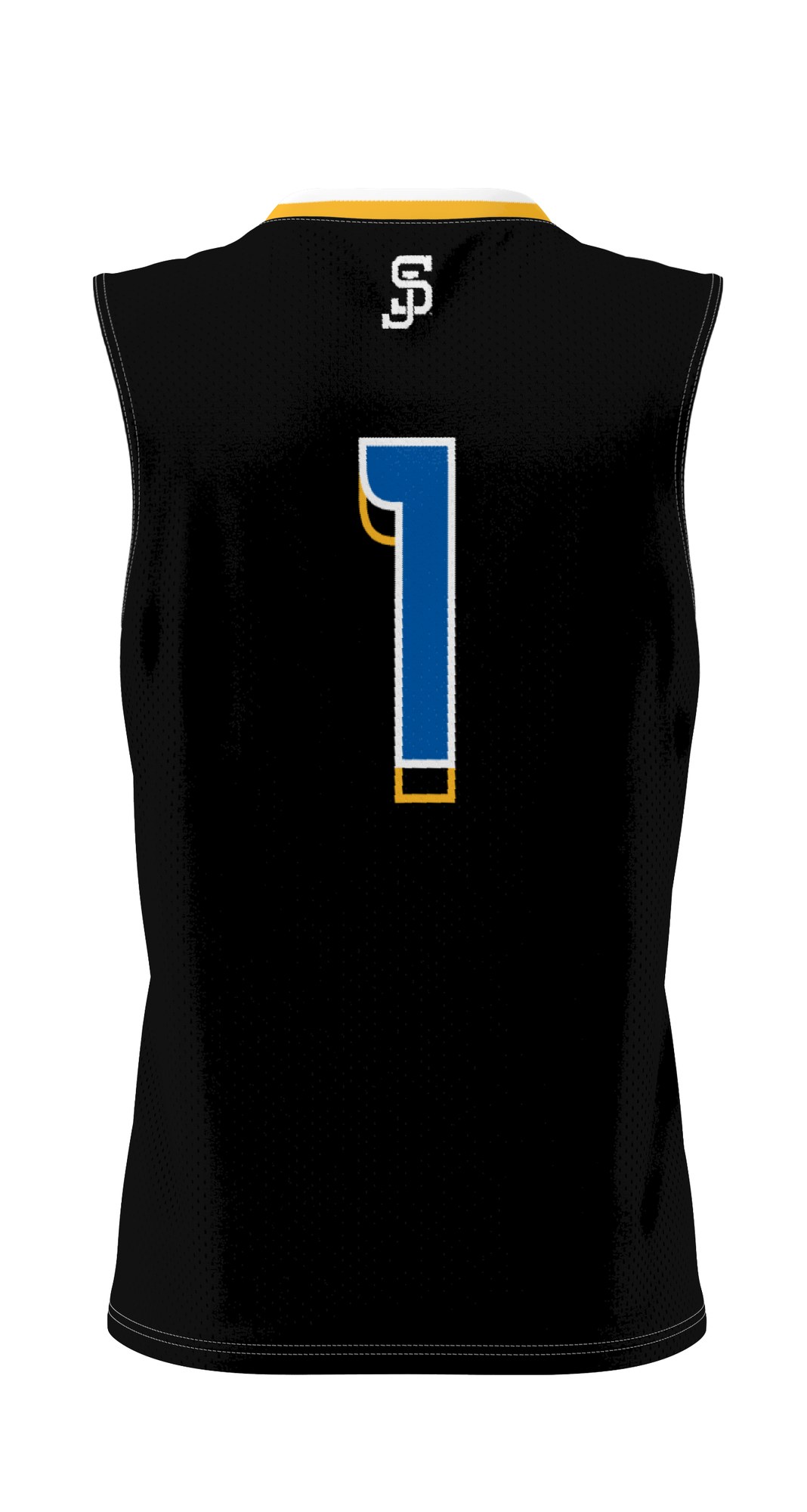 #1 San Jose State Spartans Lightweight Basketball Jersey Black - back view