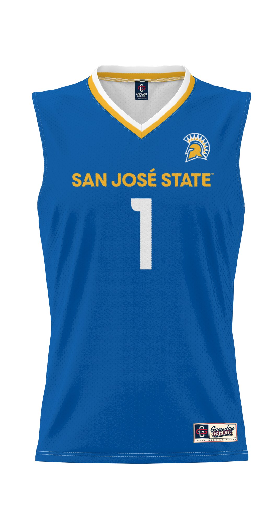 #1 San Jose State Spartans Lightweight Basketball Jersey Royal - front view