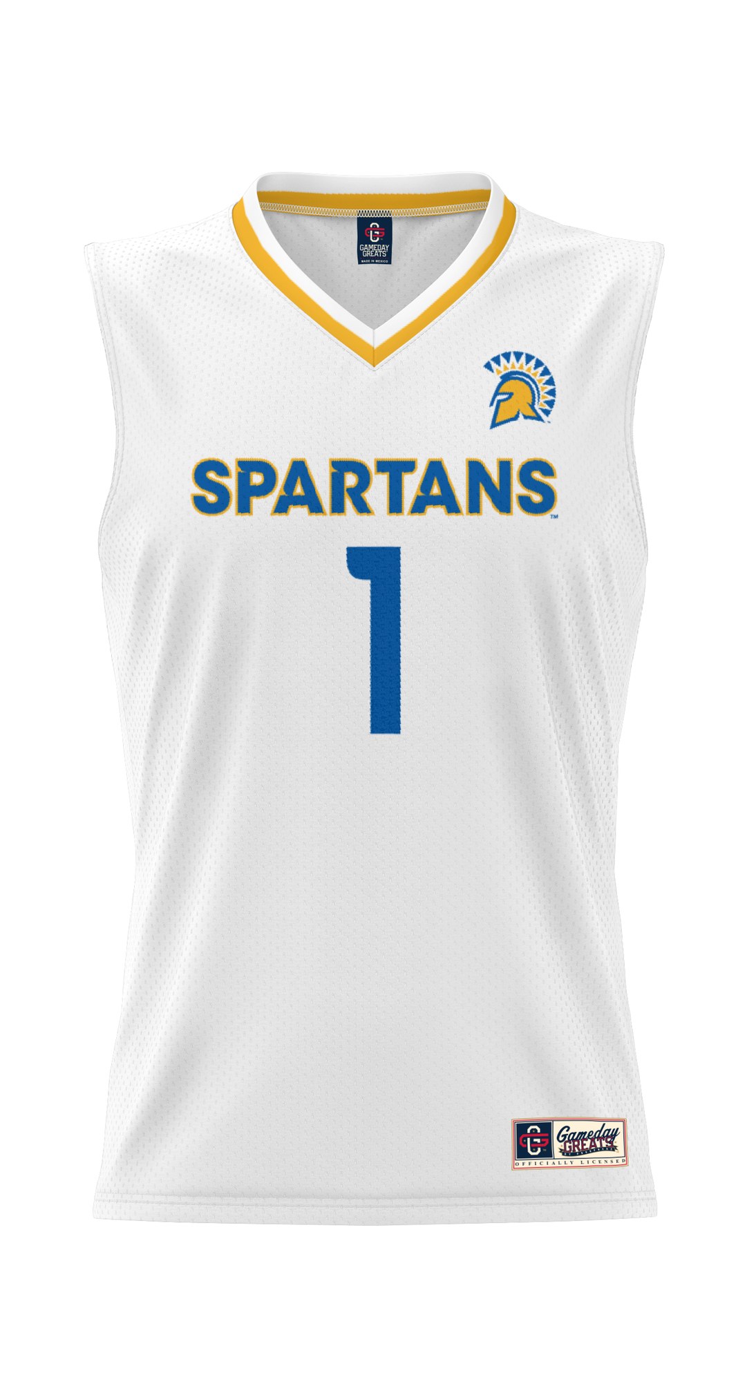 #1 San Jose State Spartans Youth Lightweight Basketball Jersey White - front view