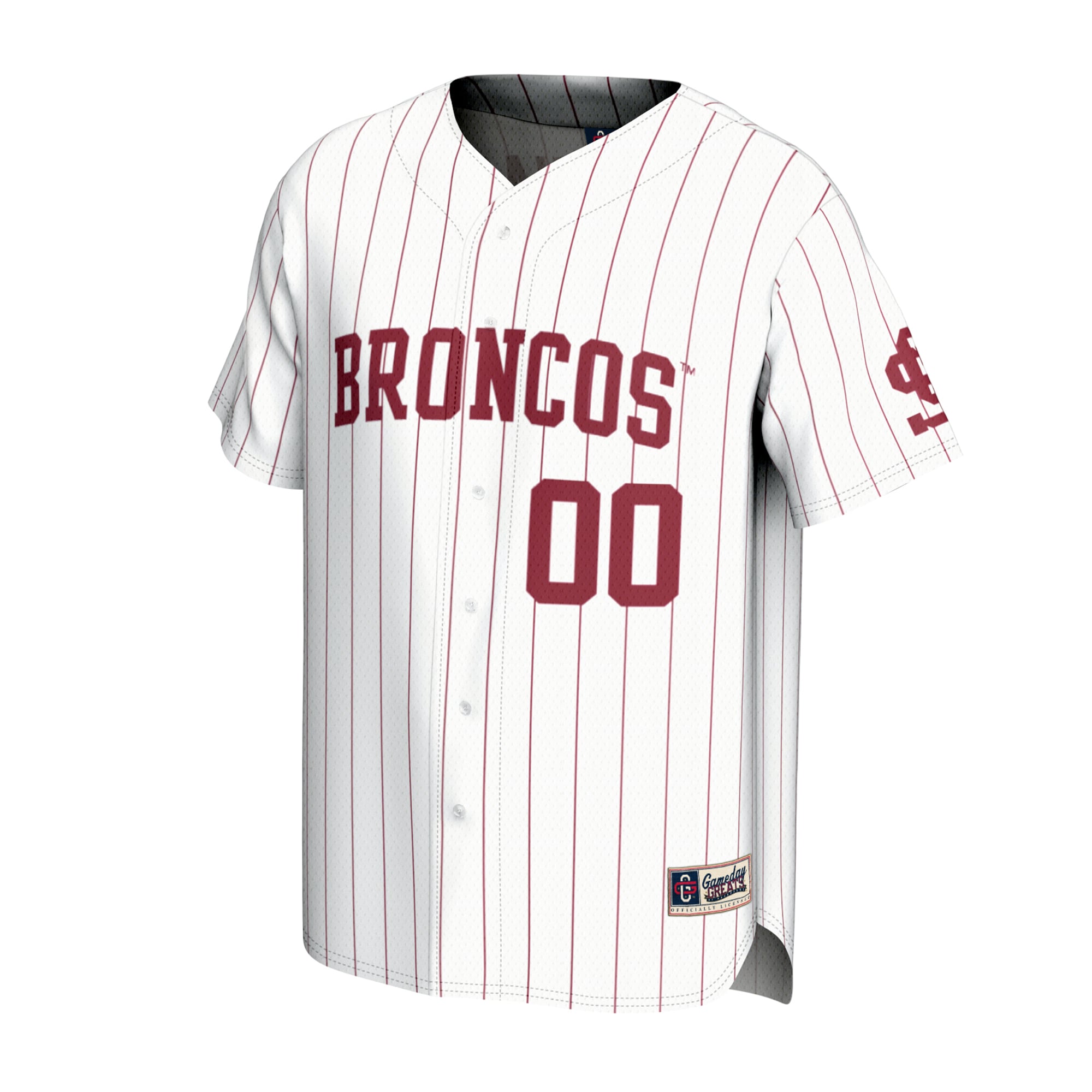 Santa Clara Broncos Unisex Lightweight Collegiate Baseball Fashion Jersey White - front view