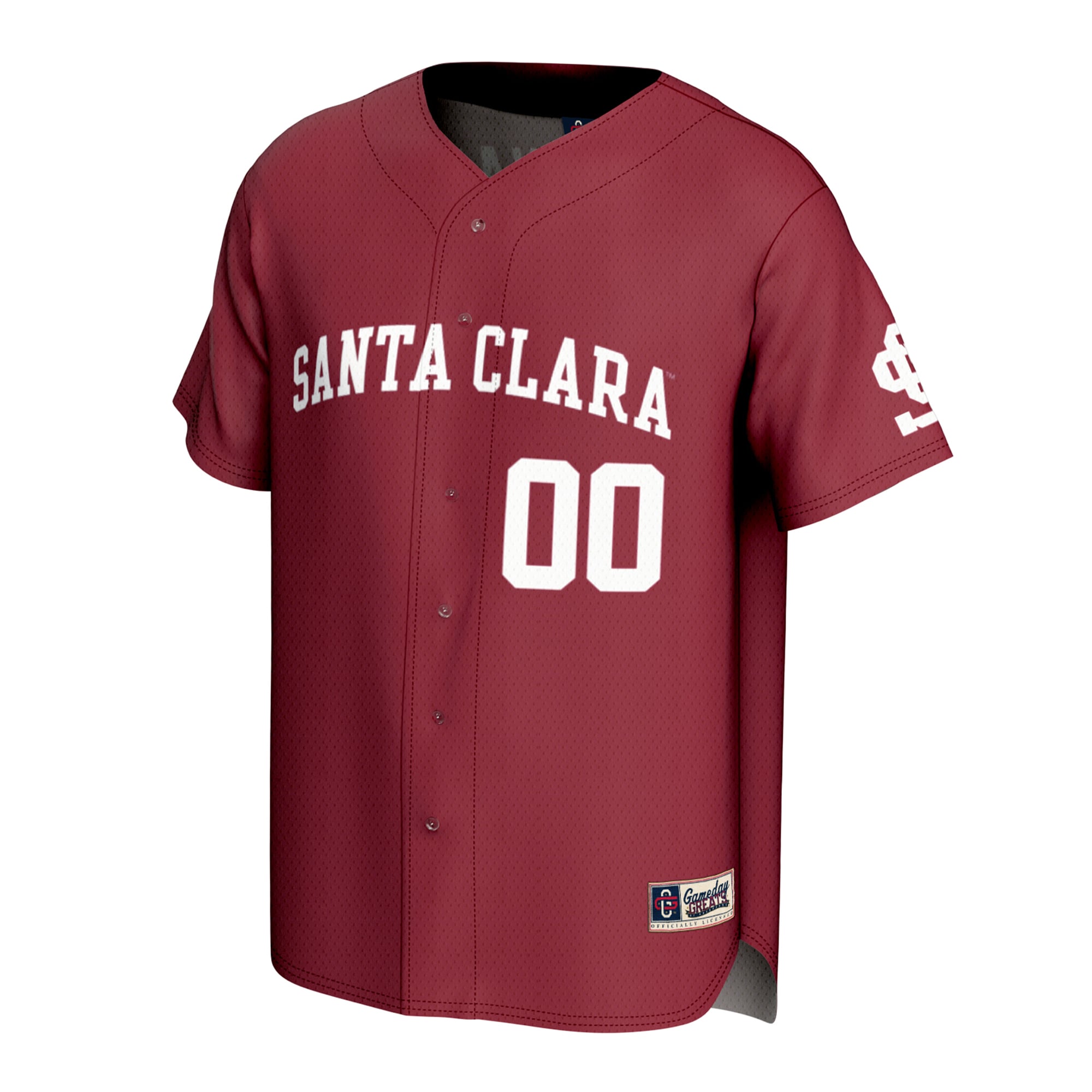 Santa Clara Broncos Unisex Lightweight Collegiate Baseball Fashion Jersey Red - front view