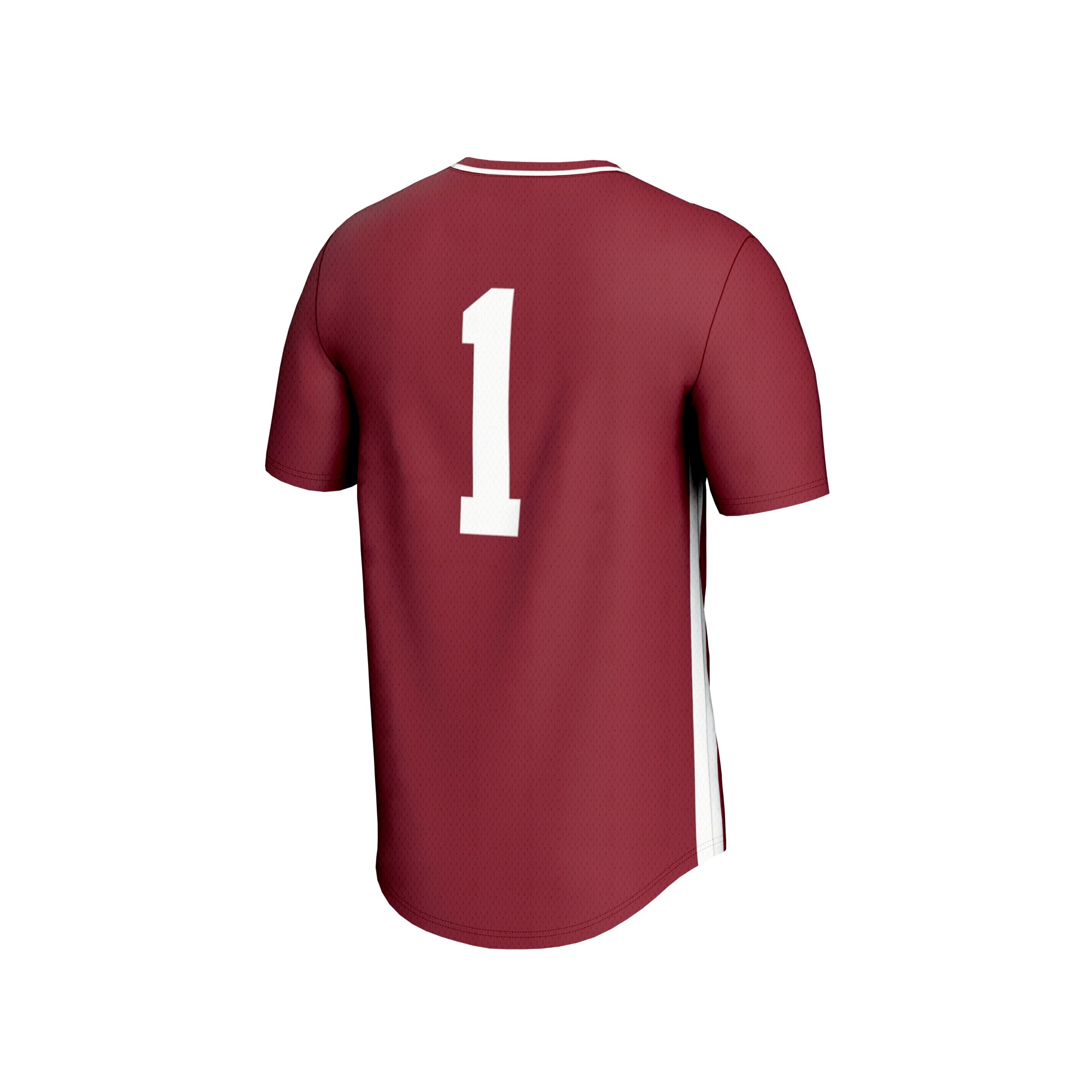 #1 Santa Clara Broncos Unisex Lightweight Soccer Fashion Jersey Maroon - back view