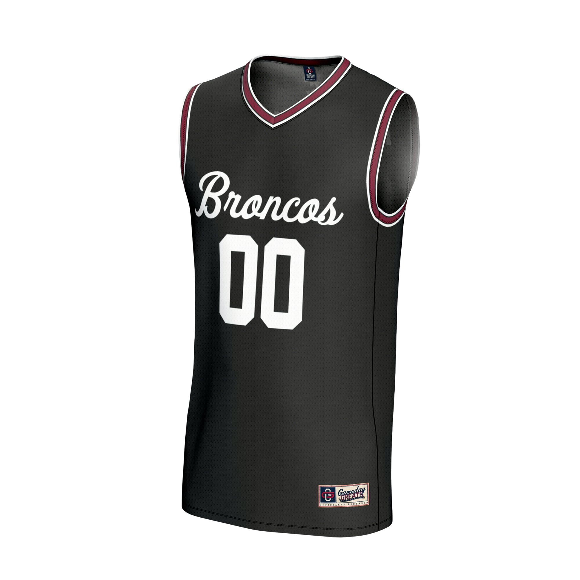 Santa Clara Broncos Unisex Men's Basketball Lightweight Jersey Black - front view