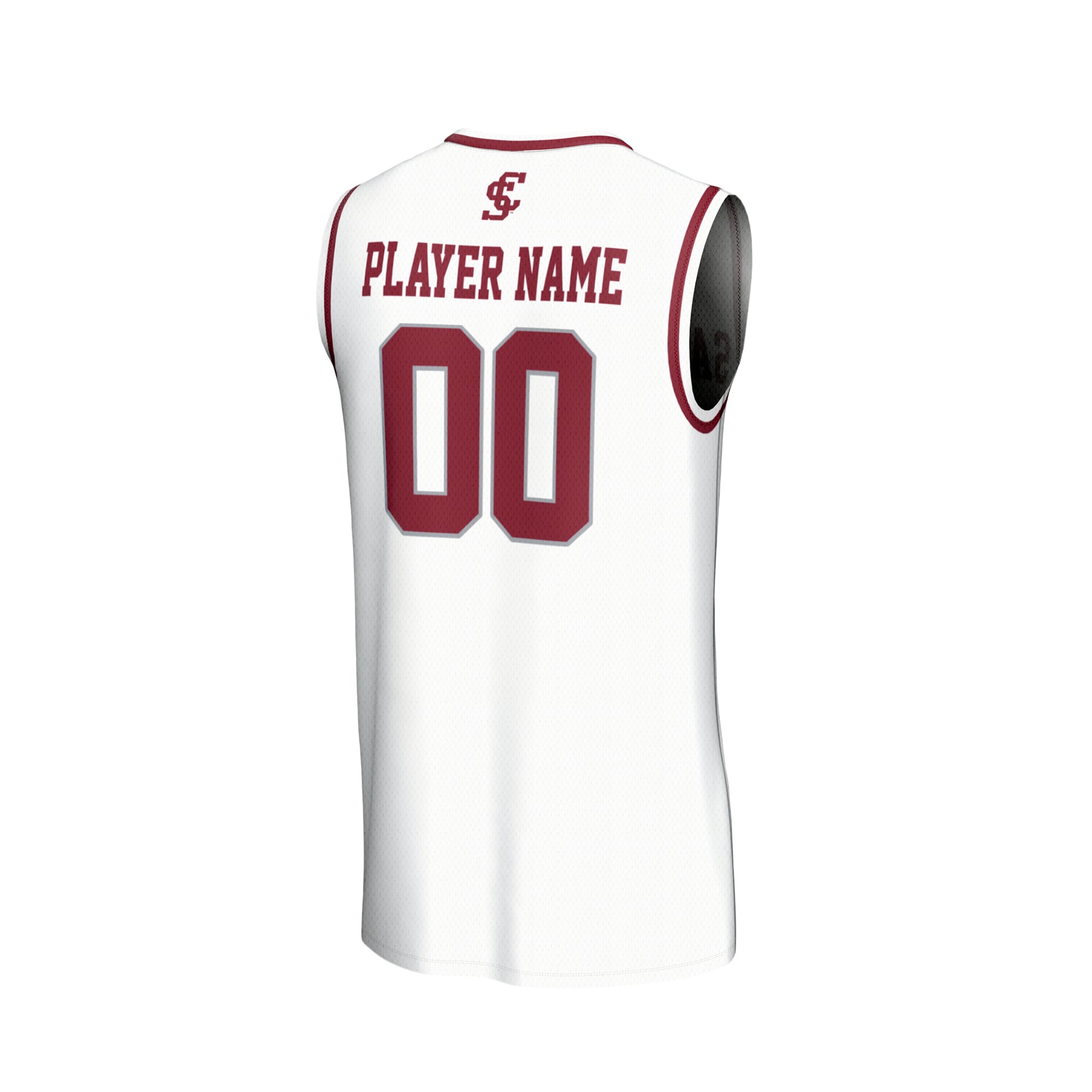Santa Clara Broncos Unisex Men's Basketball Lightweight Jersey White - back view