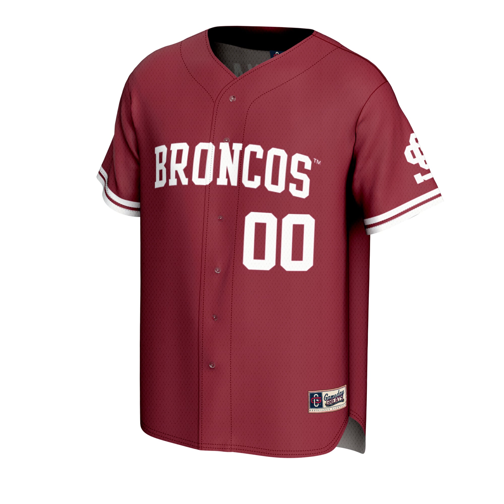 Santa Clara Broncos Youth Lightweight Collegiate Softball Fashion Jersey Maroon - front view