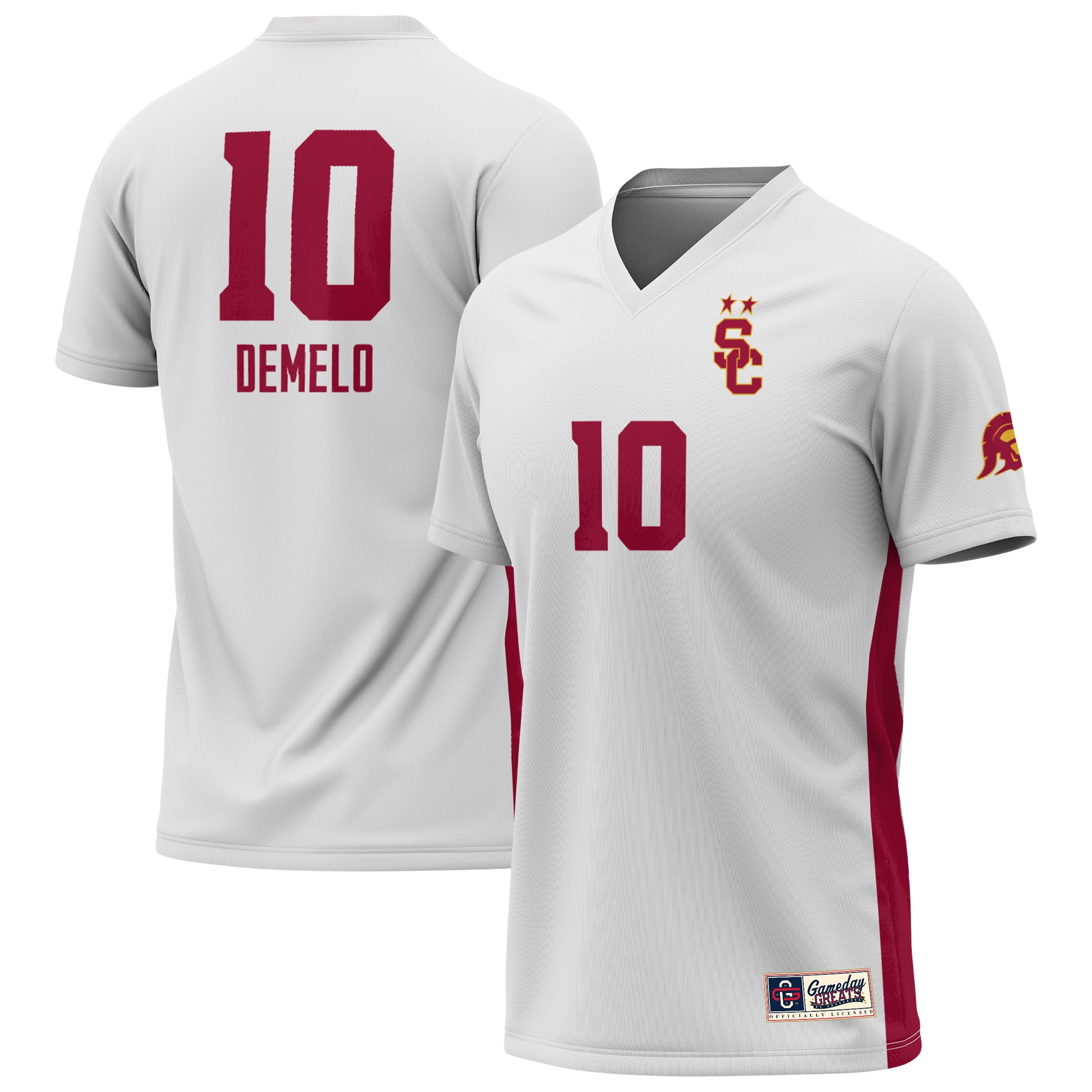 Savannah DeMelo USC Trojans Unisex Lightweight Women's Soccer Jersey White - front and back view