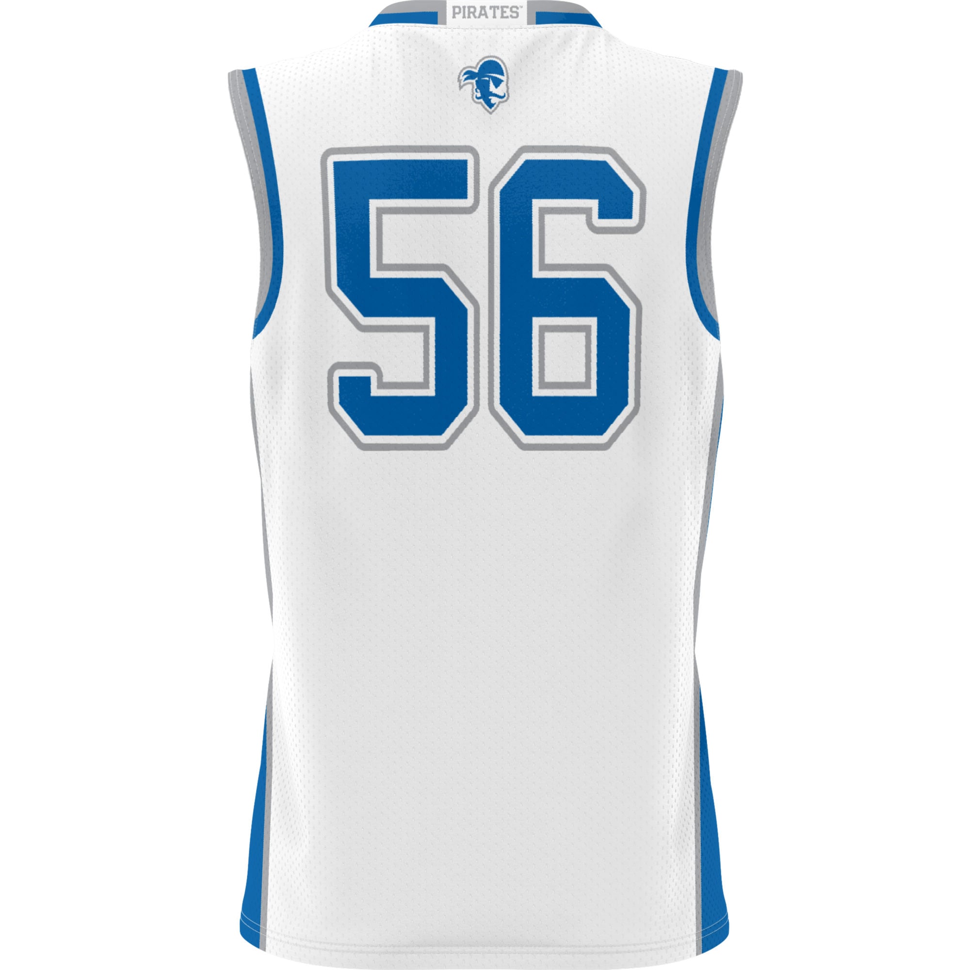 #56 Seton Hall Pirates Unisex Lightweight Basketball Jersey White - back view