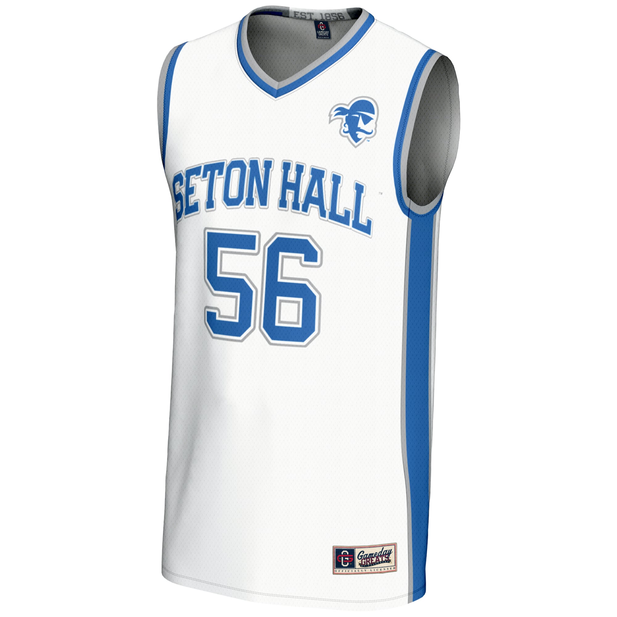 #56 Seton Hall Pirates Youth Lightweight Basketball Jersey White - front view