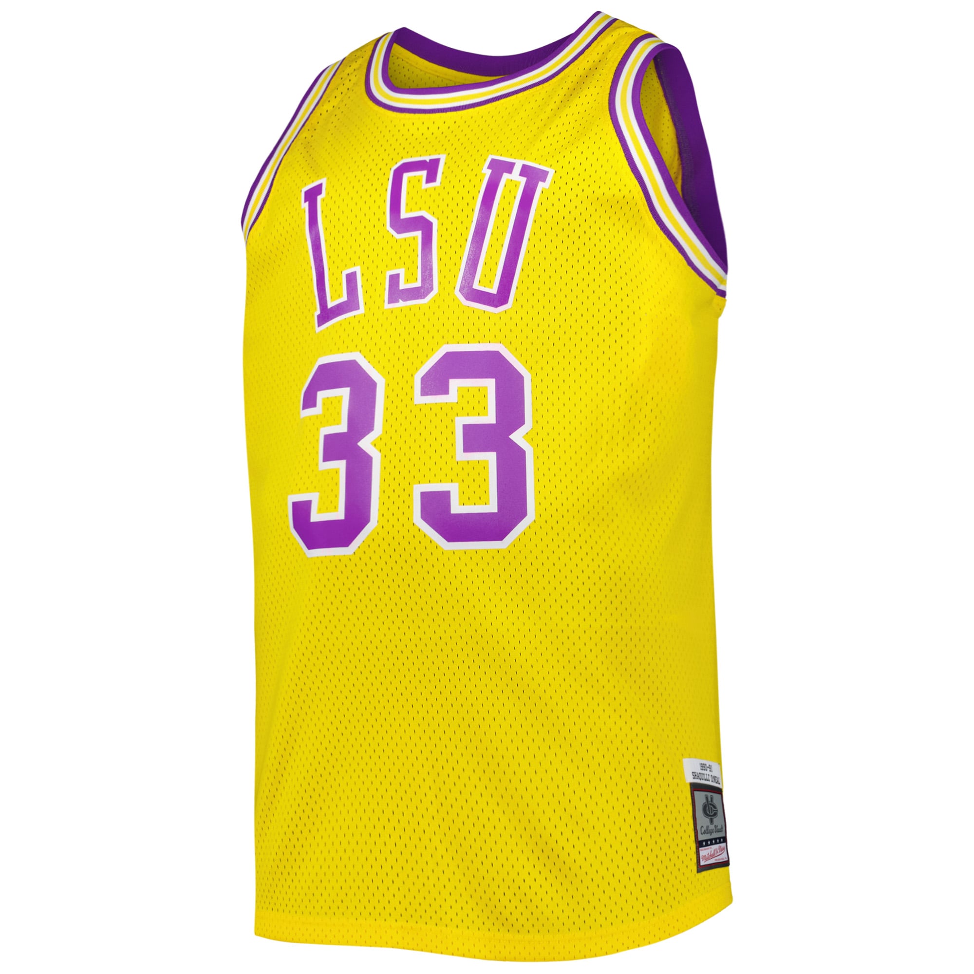 Shaquille O'Neal LSU Tigers 1990/91 Big & Tall Jersey Gold - front view