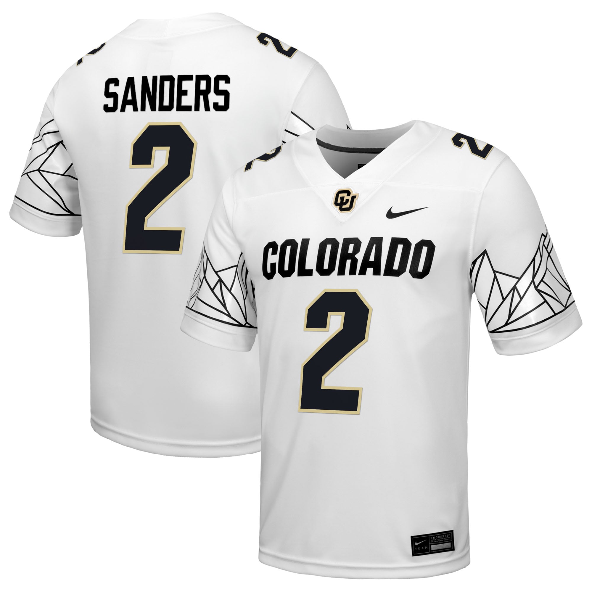 Shedeur Sanders Colorado Buffaloes Alumni Jersey White - front and back view