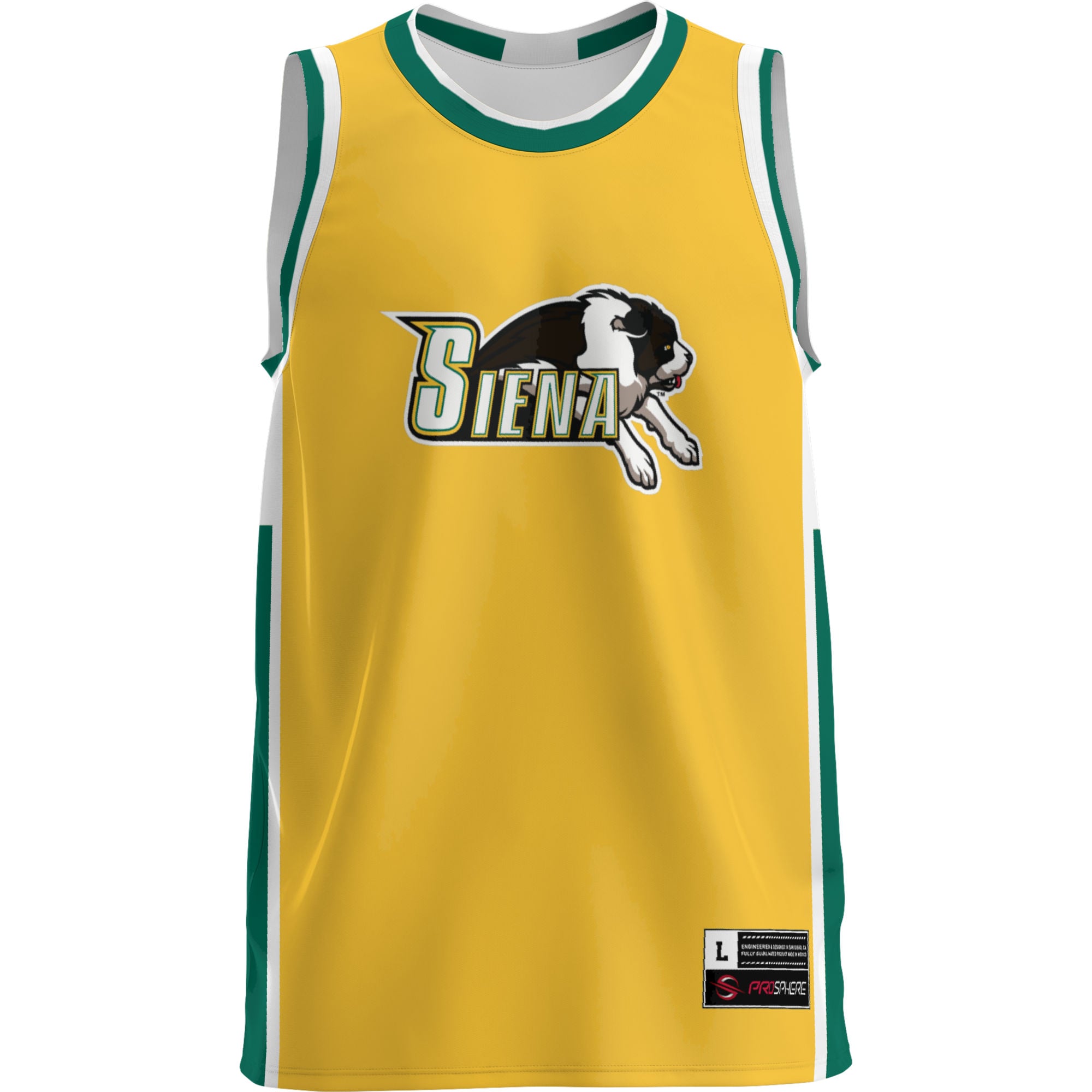 Siena Saints Lightweight Basketball Jersey Green - front view