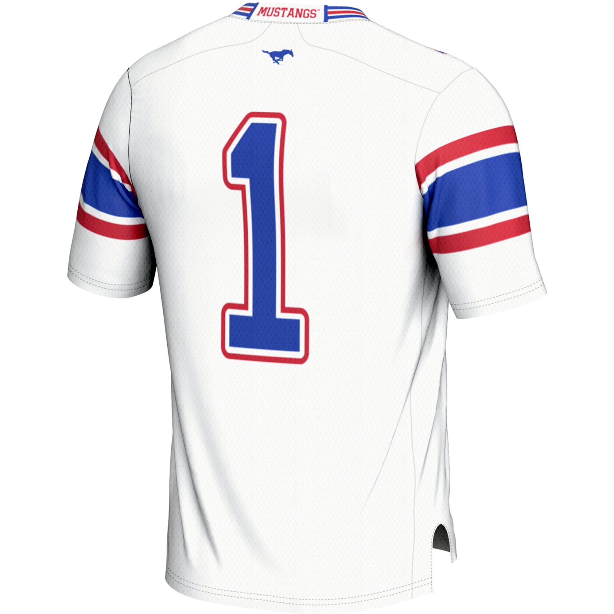 #1 SMU Mustangs Endzone Football Jersey White - detail view 1