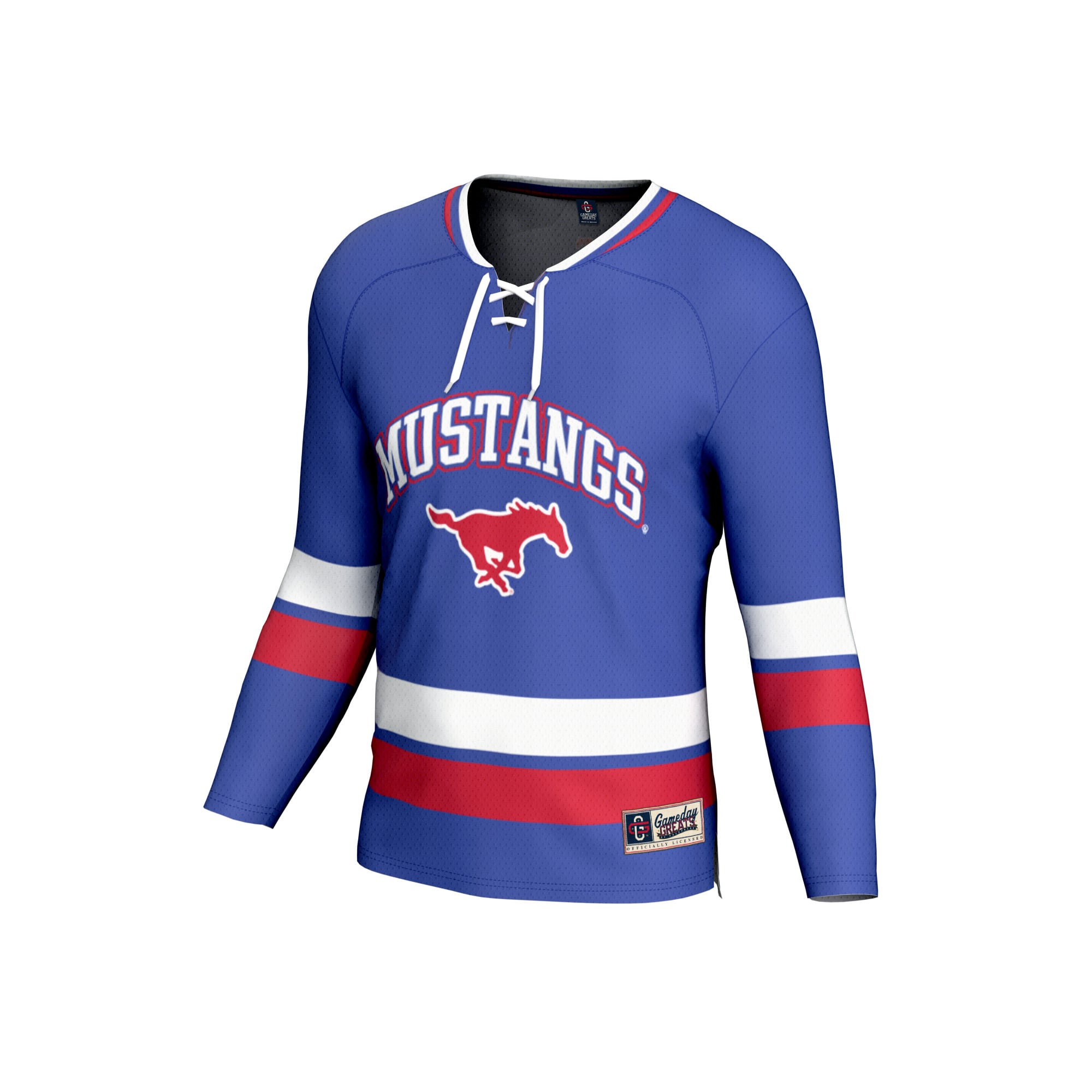 SMU Mustangs Hockey Jersey Royal - front view