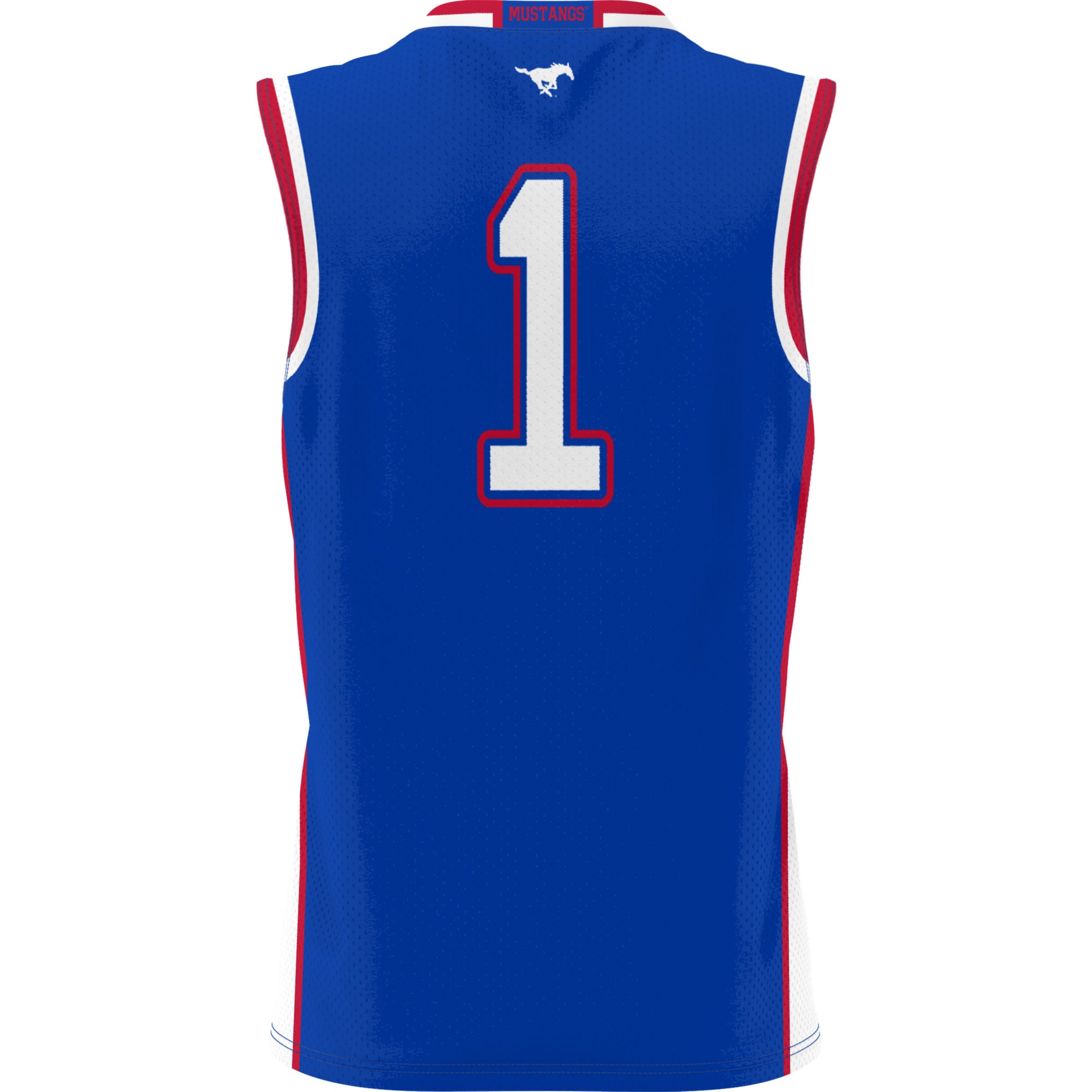 #1 SMU Mustangs Unisex Lightweight Basketball Jersey Royal - back view