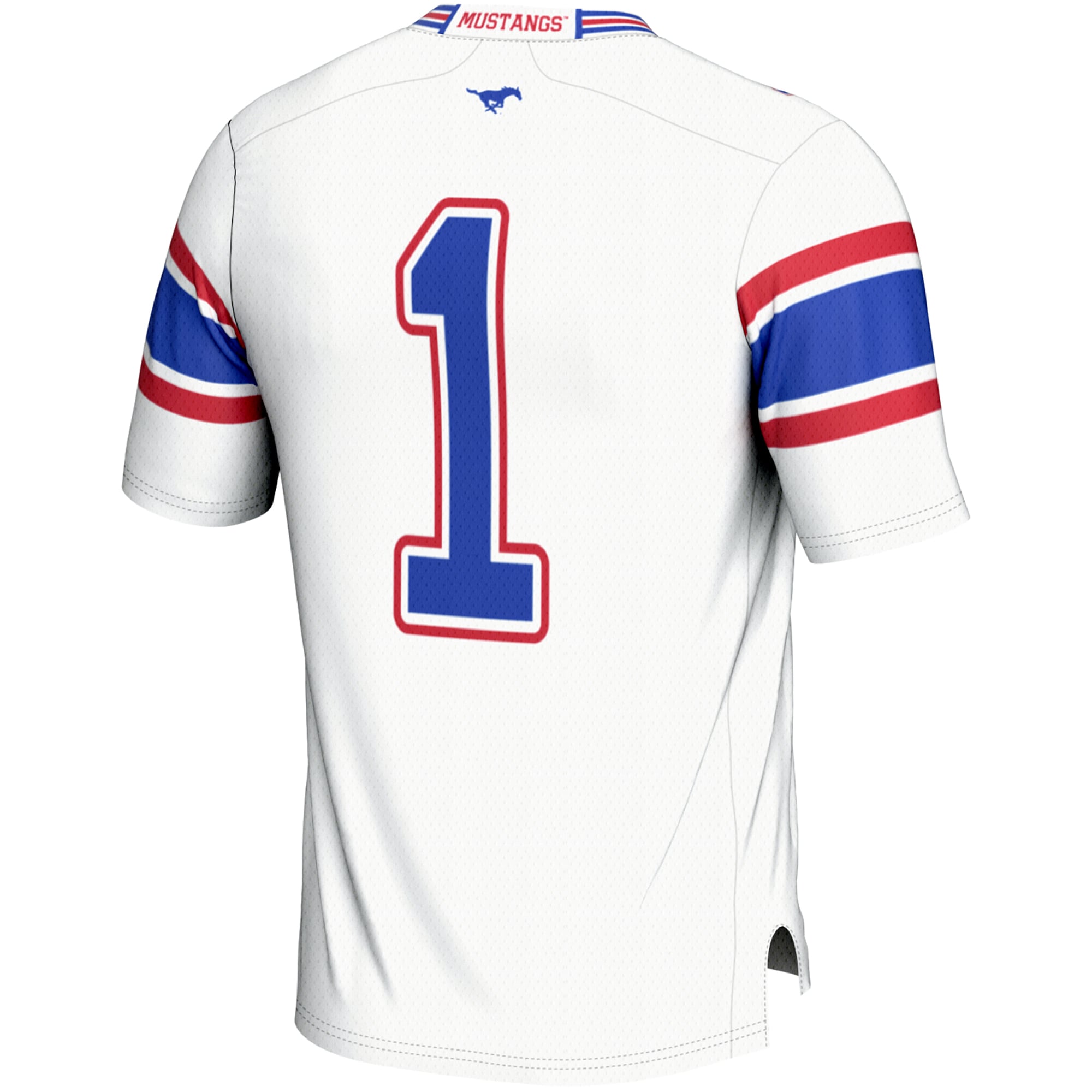 #1 SMU Mustangs Youth Endzone Football Jersey White - detail view 1