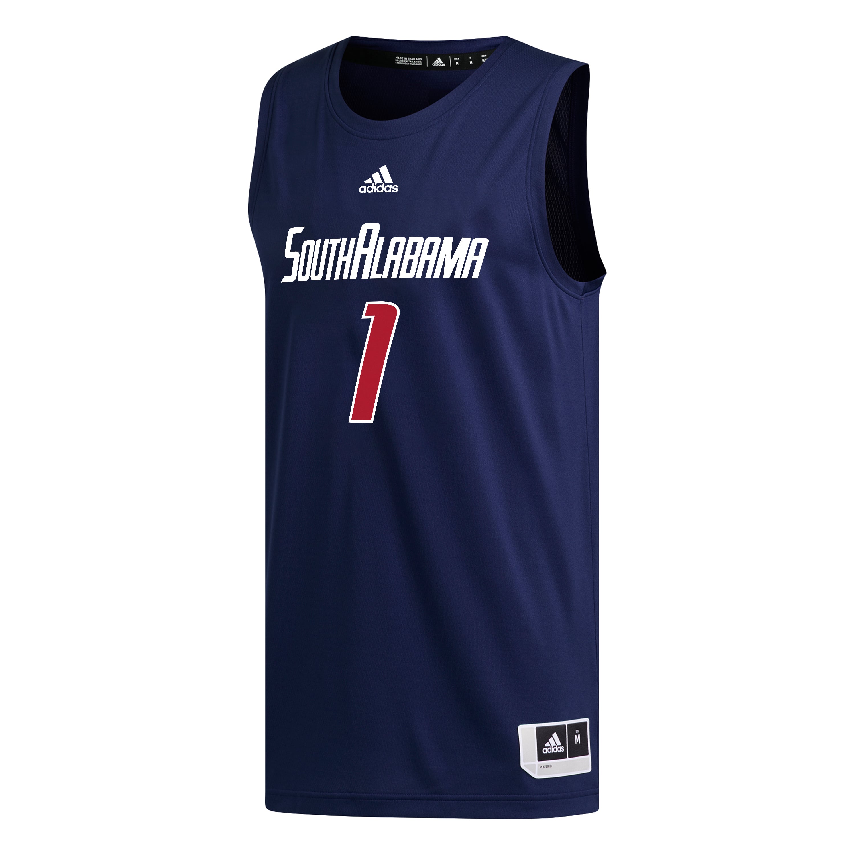 #1 South Alabama Jaguars Basketball Jersey Navy - front view
