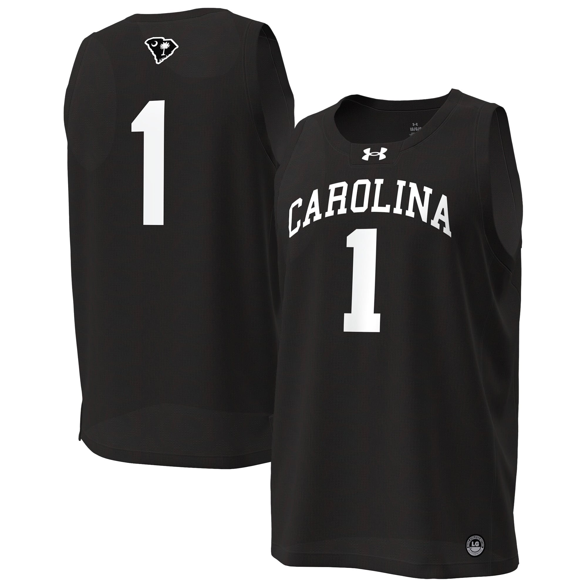 South Carolina Gamecocks #1 Basketball Jersey Black - front and back view