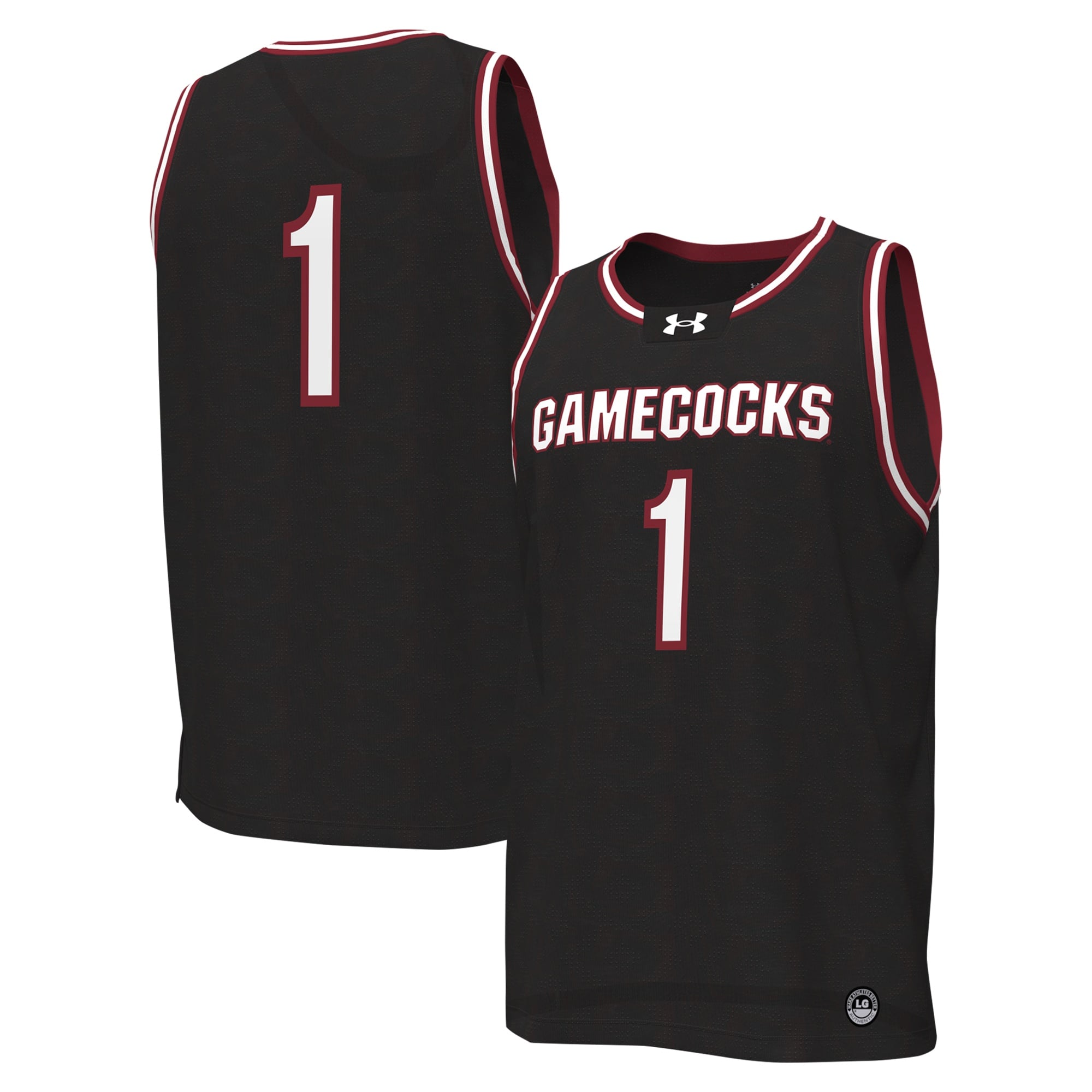 #1 South Carolina Gamecocks Basketball Jersey Black - front and back view