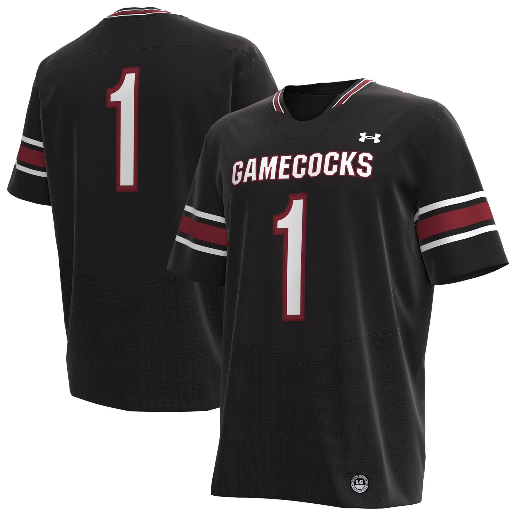 South Carolina Gamecocks Football Jersey Black - front and back view