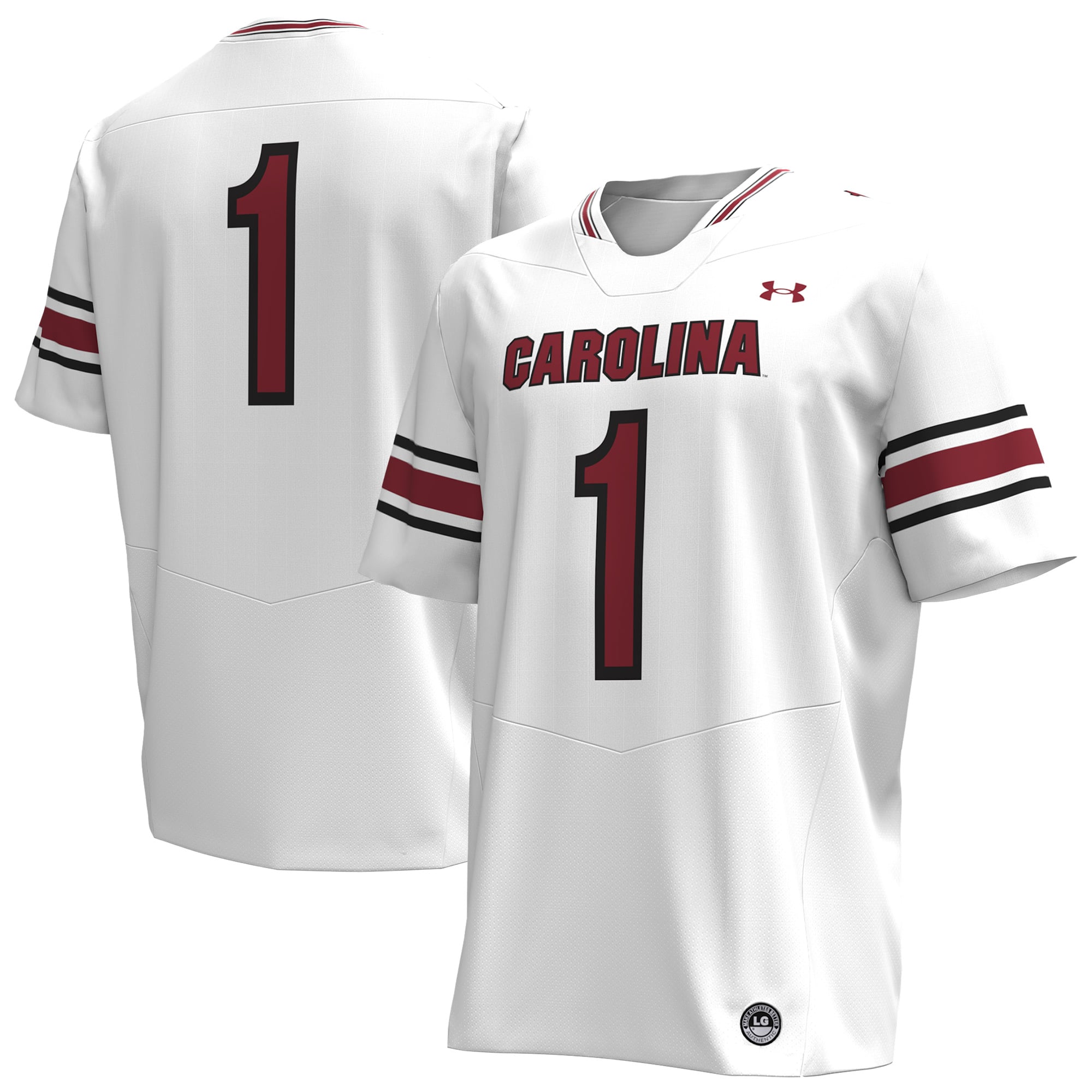 #1 South Carolina Gamecocks Football Jersey White - front and back view