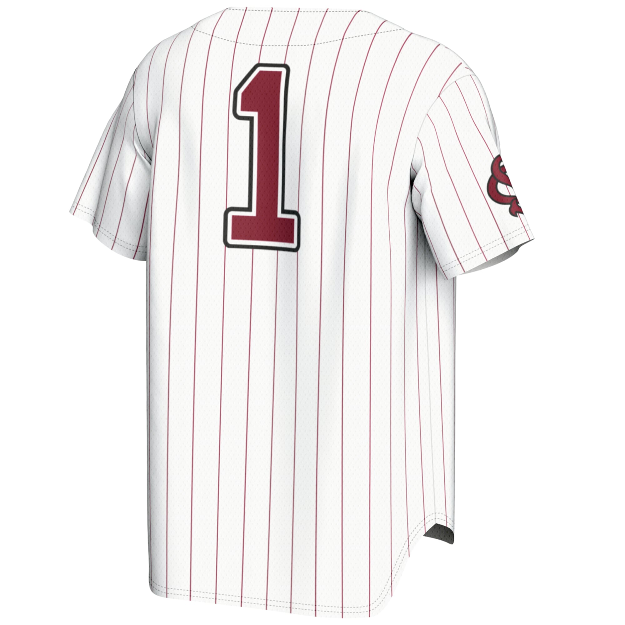 #1 South Carolina Gamecocks Lightweight Baseball Fashion Jersey White - back view