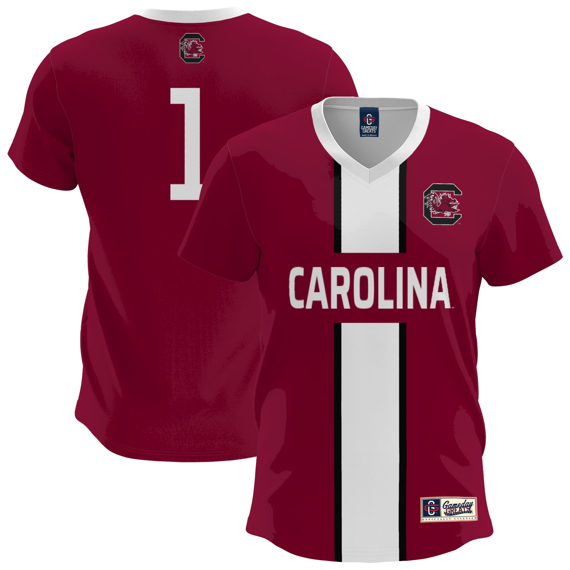 South Carolina Gamecocks Lightweight Soccer Fashion Jersey Garnet - front and back view