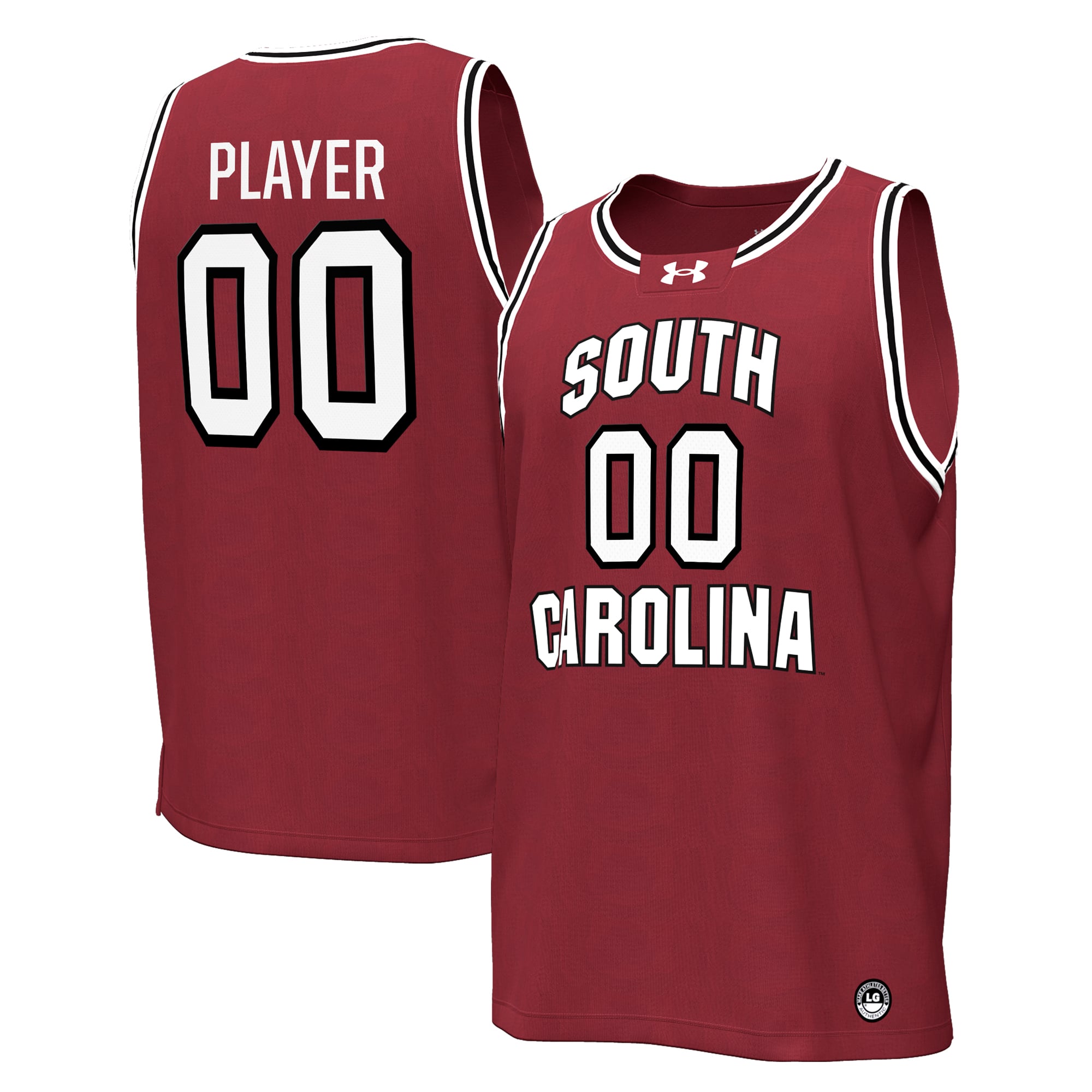 South Carolina Gamecocks Men's Basketball Jersey Garnet - front and back view
